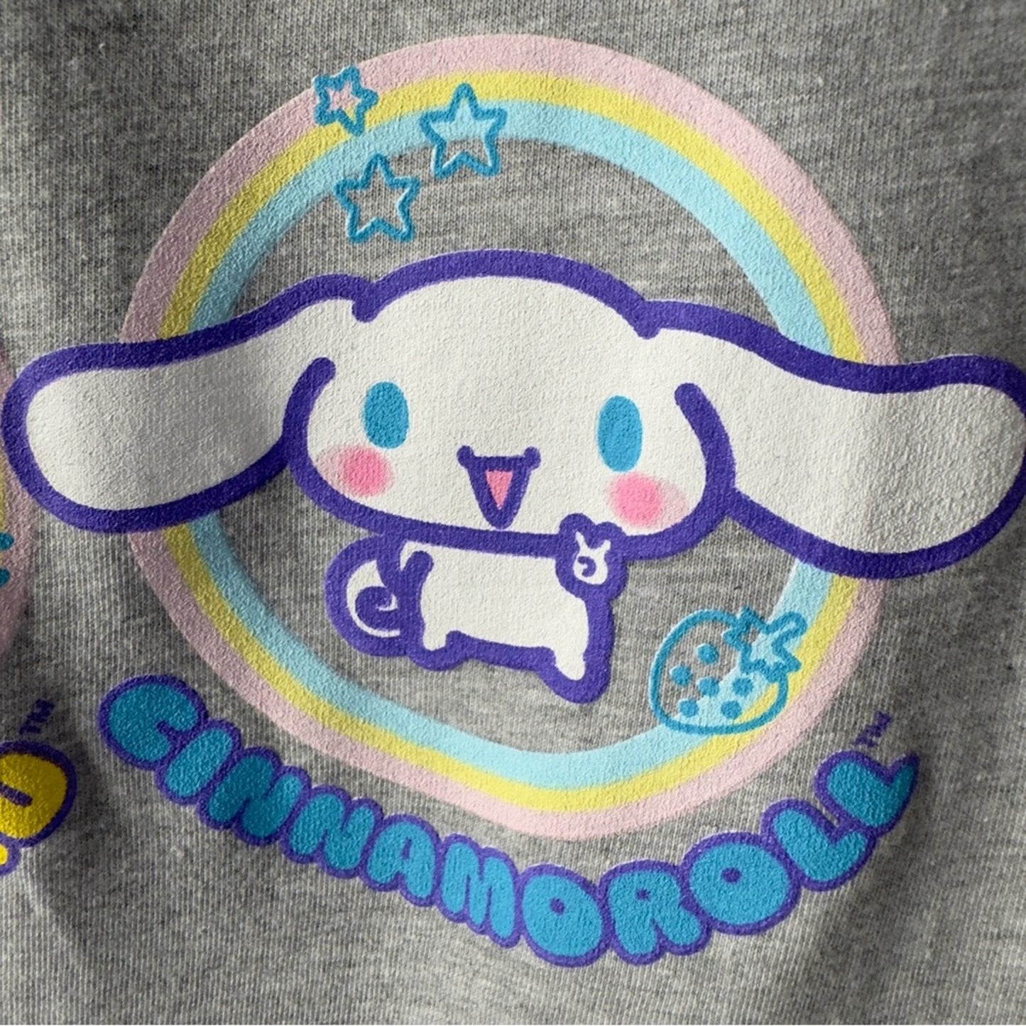 Hello Kitty and Friends Grey Graphic T-Shirt Cotton Blend Short Sleeve Casual S