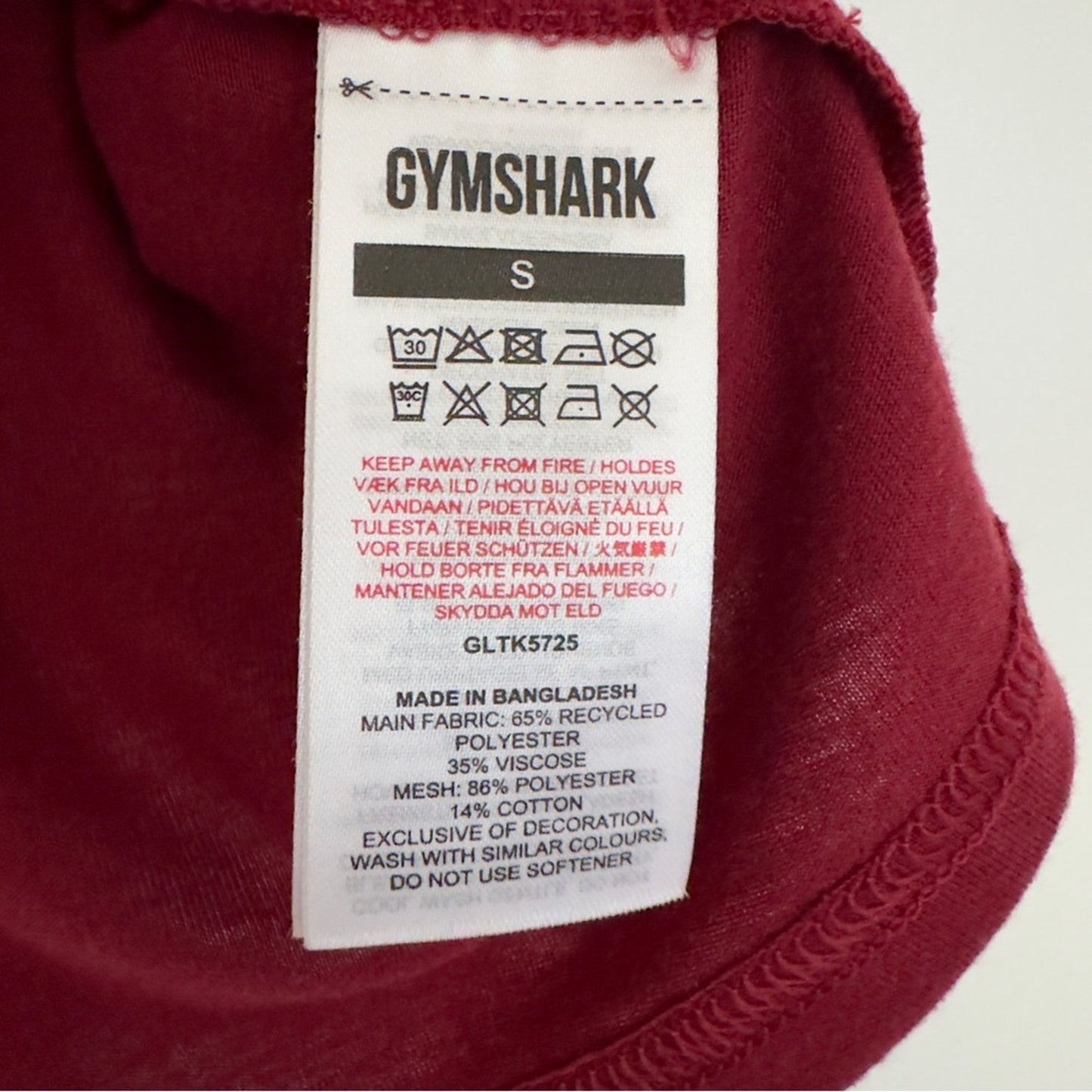 Gymshark sleeveless athletic tank top gym workout red black Athleisure active S