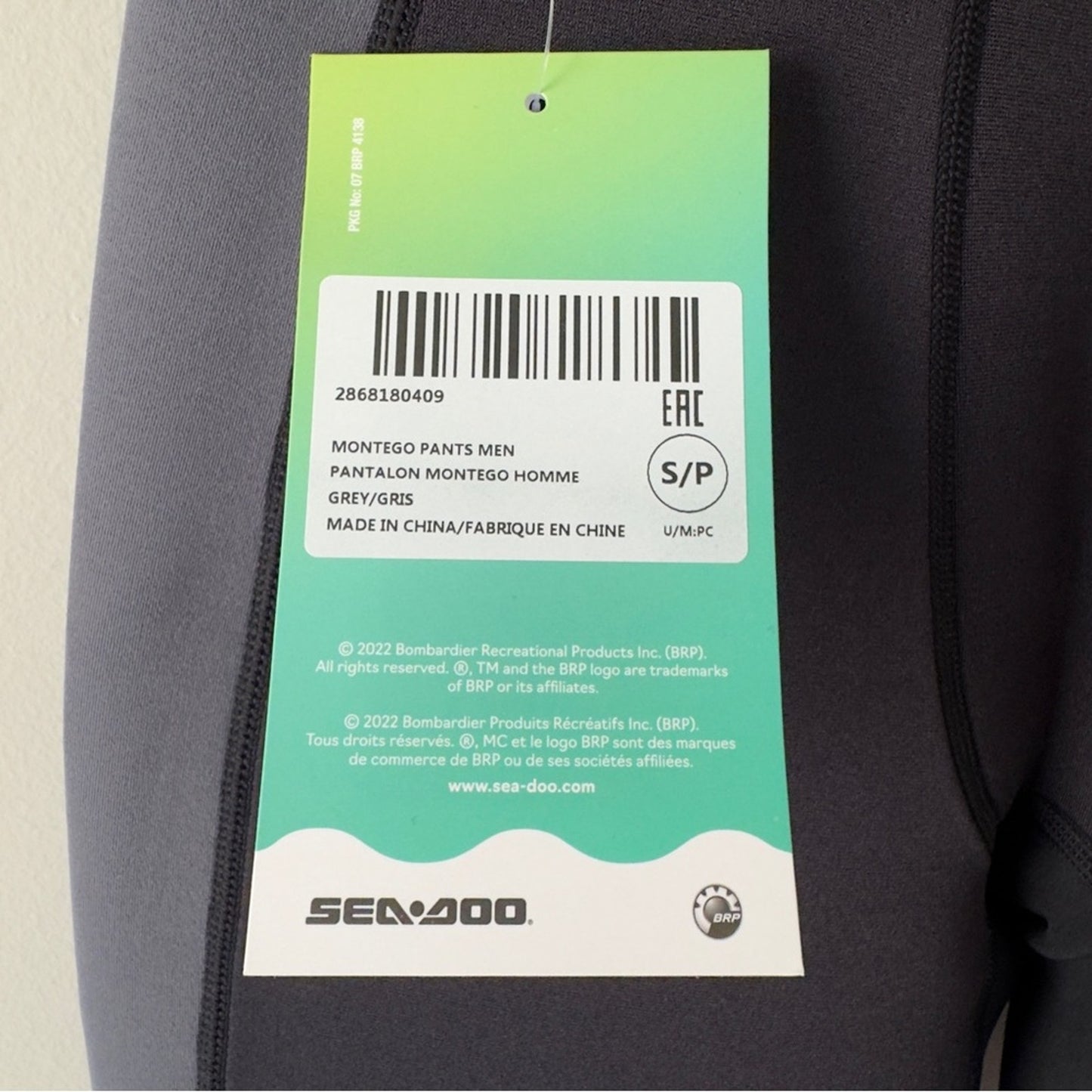 Sea-Doo Montego Pants Men’s Black Grey 3mm Neoprene fitted durable UV protect S