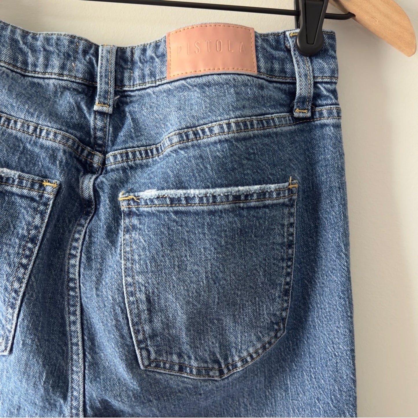 Pistola Light Medium Wash Blue Bootcut Jeans Zip Button Casual Denim Jean Pocket