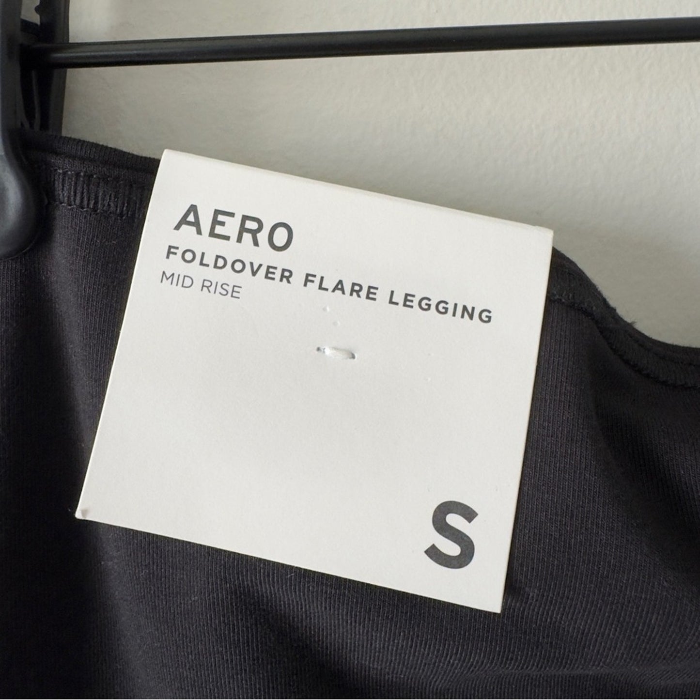 Aeropostale Aero Foldover Flare Leggings Black Pants Solid stretch adjustable S