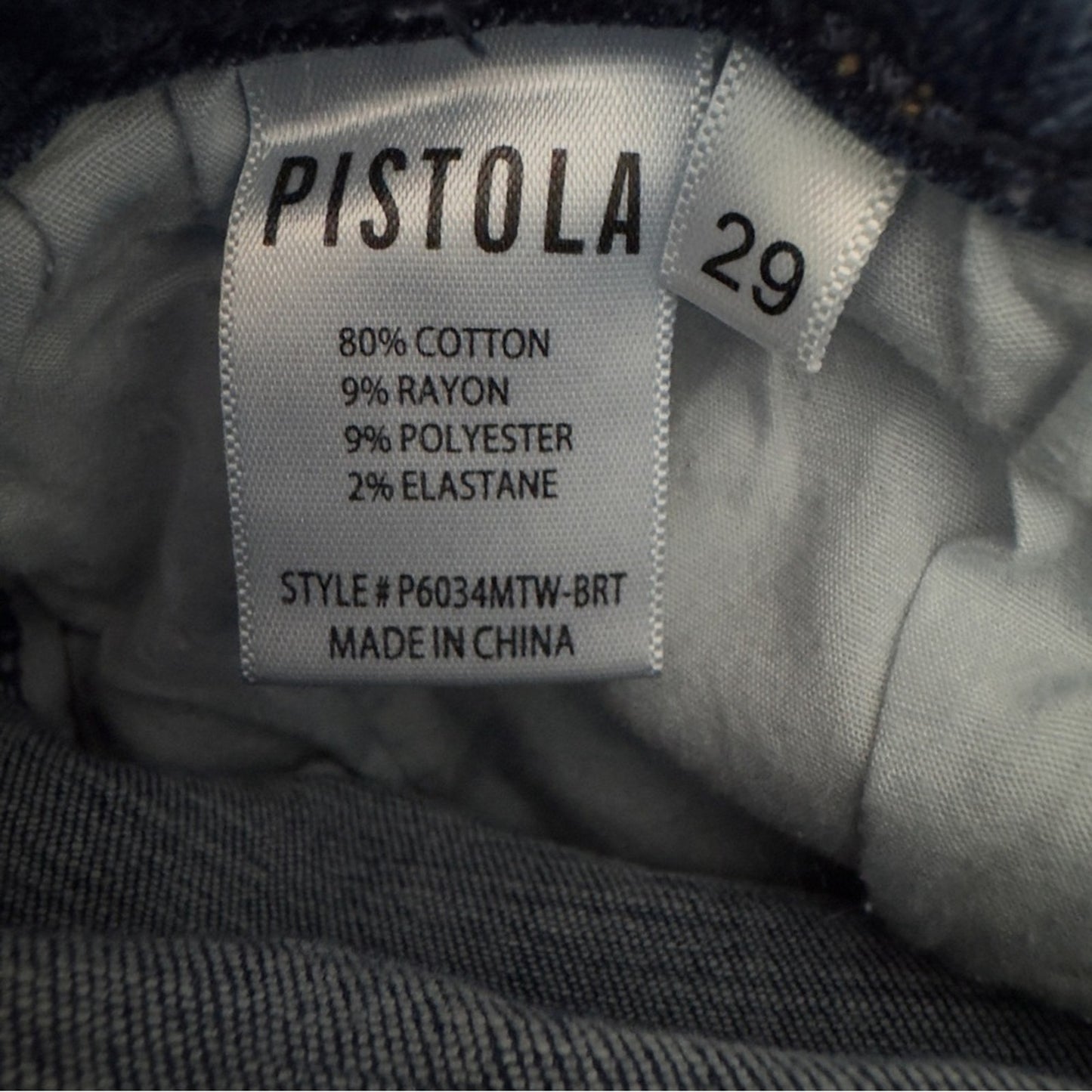 Pistola Medium Wash Skinny Jeans 5-Pocket Solid Denim Belt Loops Zipper Button