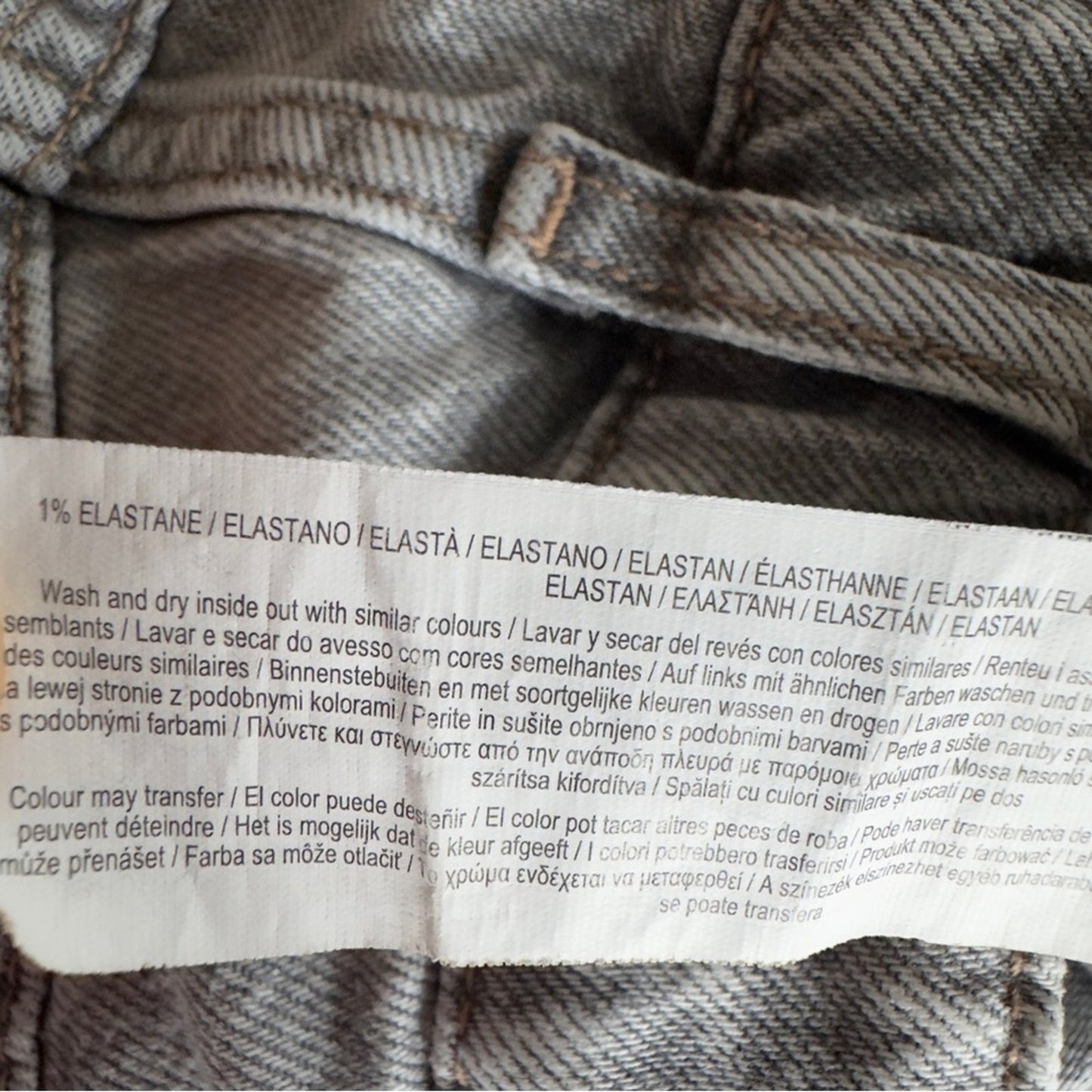 Denim Co. Primark Cares Light Gray Straight Leg Jeans grey distressed cotton EUC