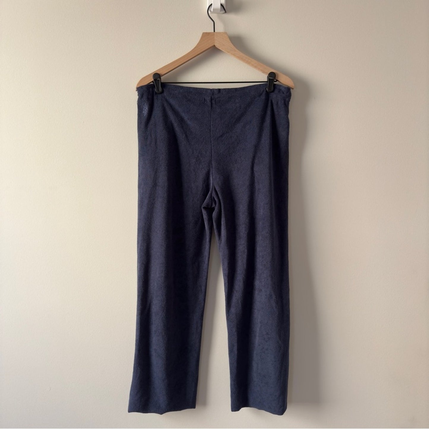 Free People FP Movement Summer Tide Pants in Midnight Navy Terrycloth wide leg