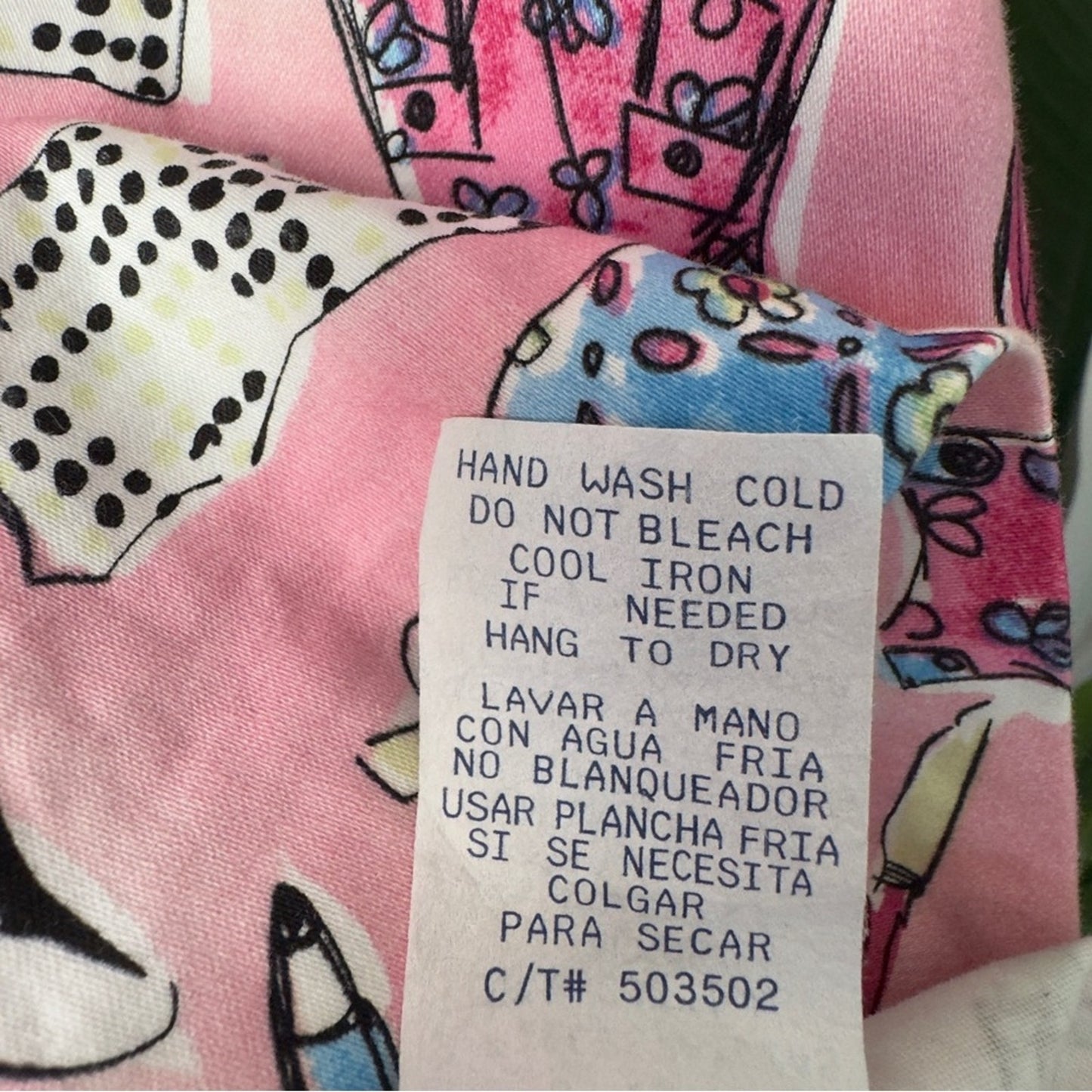 Vintage 90s–2000s Danny & Nicole Pink Patterned Halter Dress Girly Makeup Print