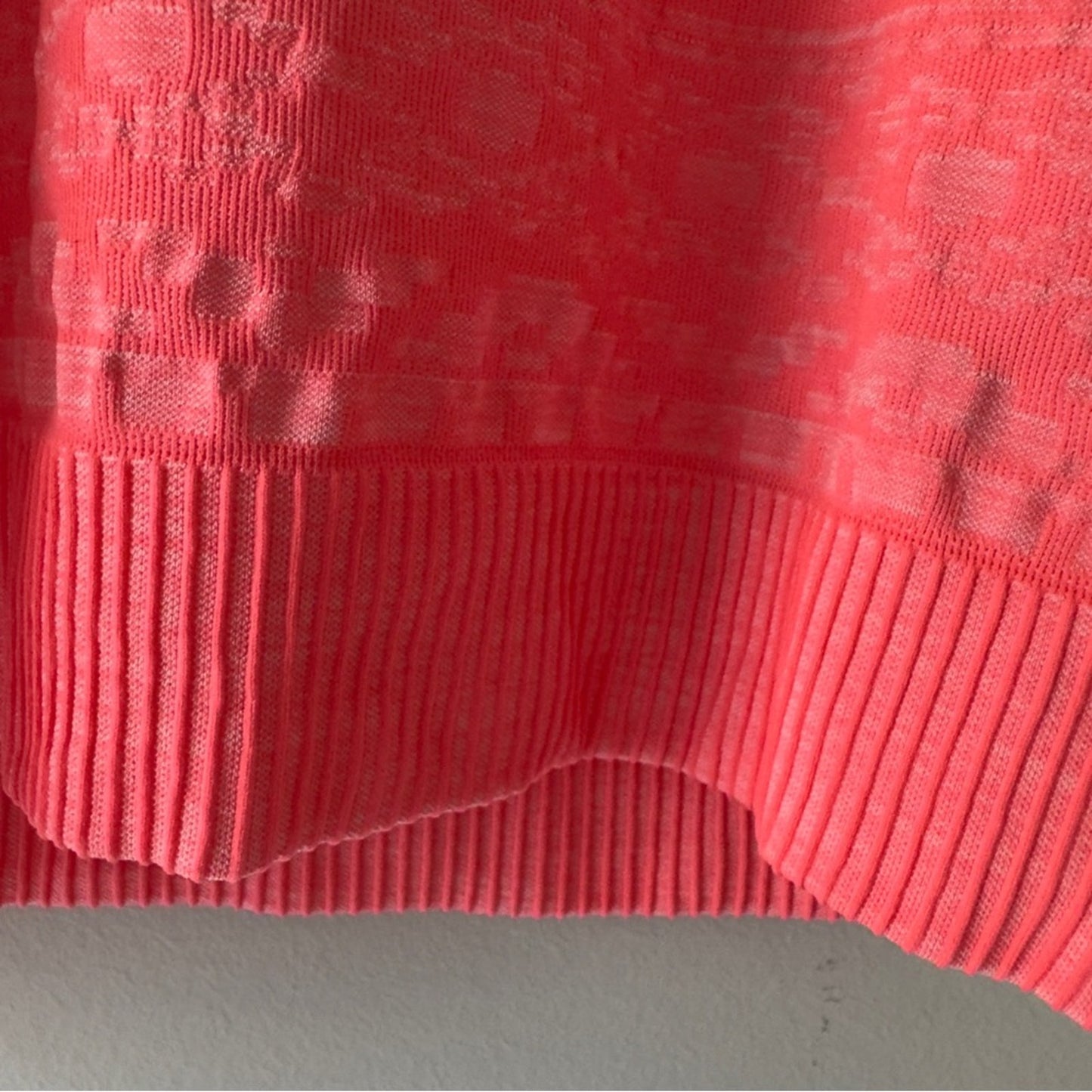 Lululemon Rest Less Pullover in Heathered Electric Coral Athletic Top Thumbholes