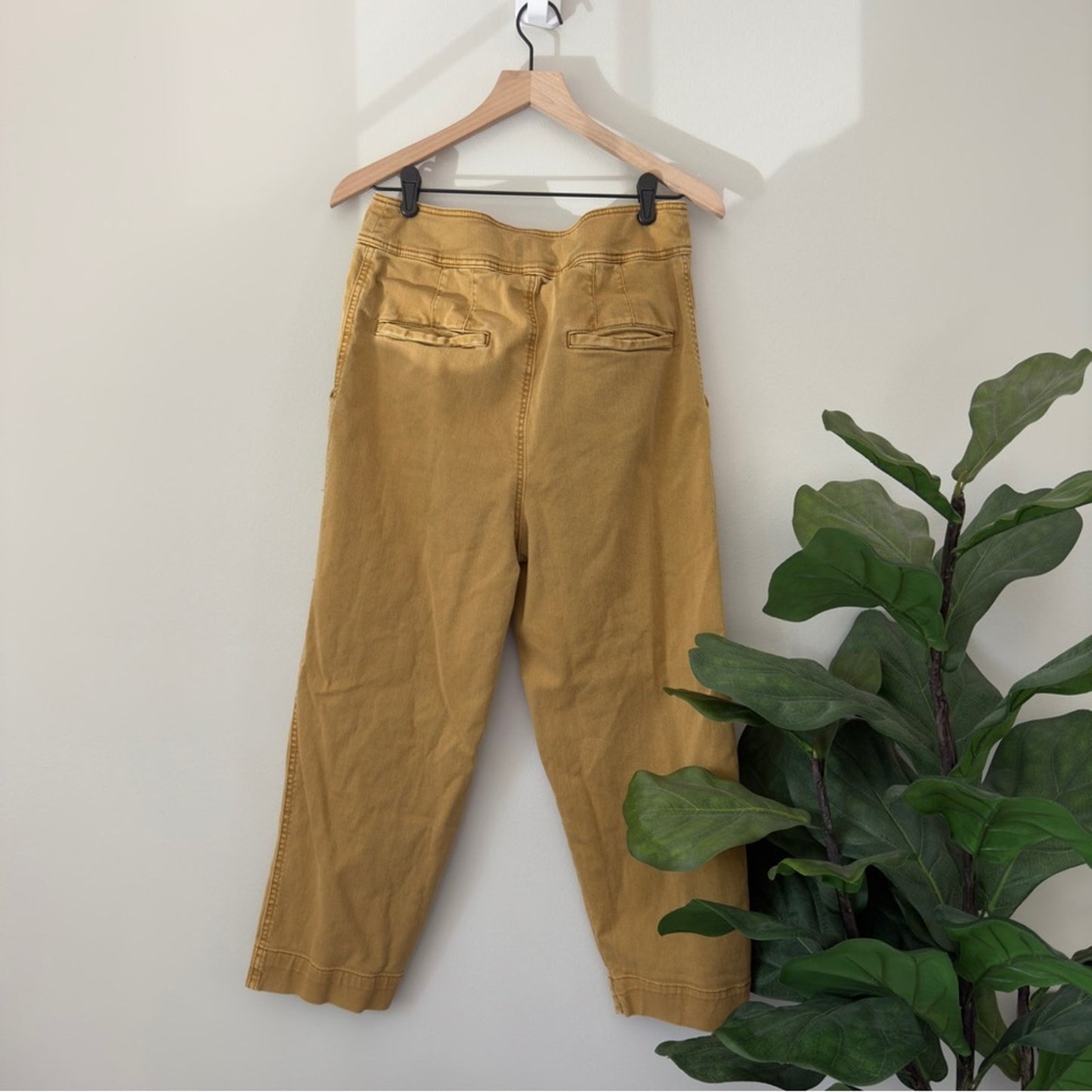 Free People Seamed Like the Real Thing Trousers High waist Straight Leg Pleated