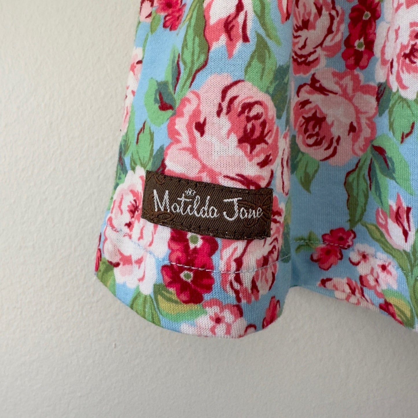 Matilda Jane Floral Button Down Girls’ Pajama Top Polka Dot Ruffle Polyester 2