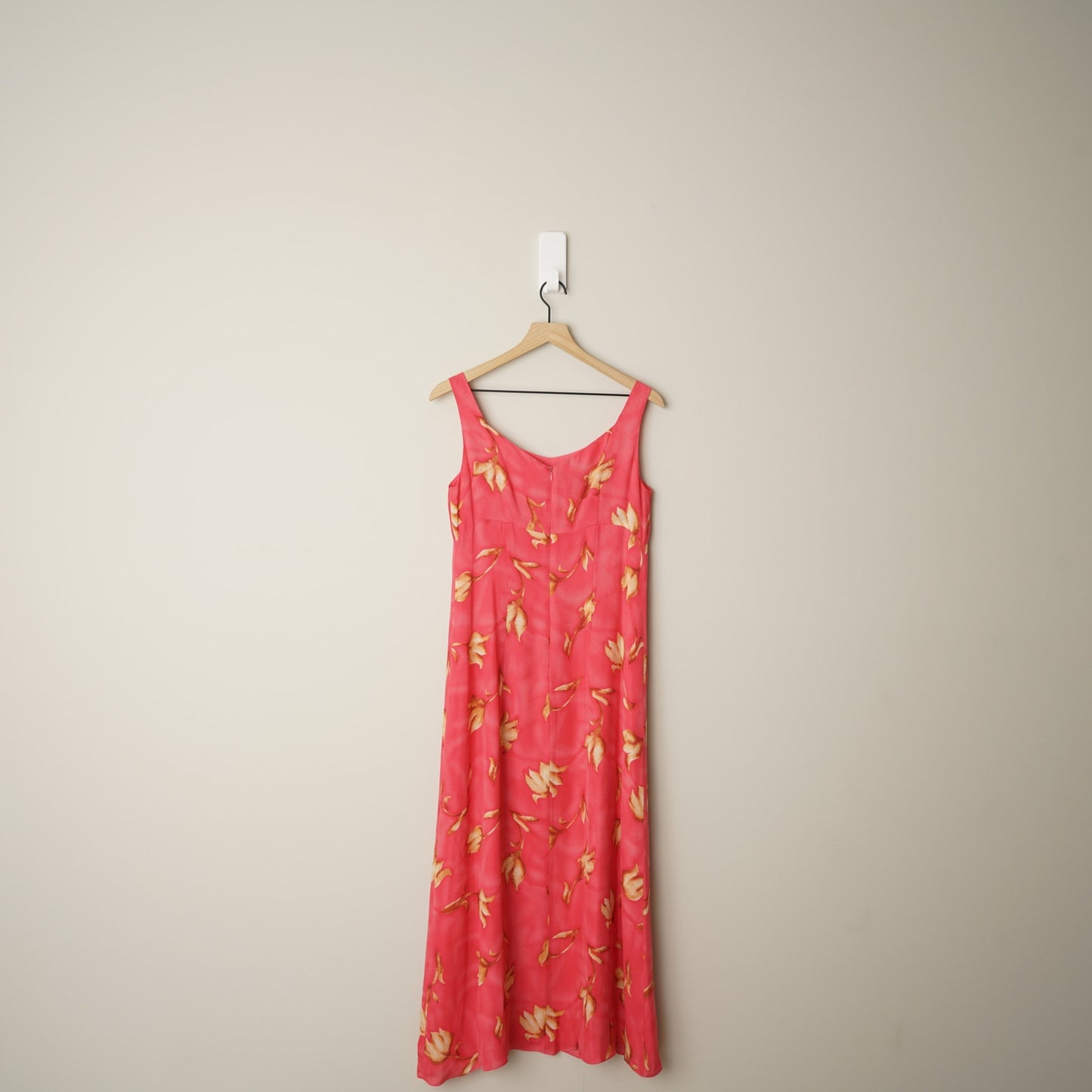 Vintage Spenser Jeremy 100% Silk Floral Maxi Dress 2000s Y2K Sleeveless Lined 10