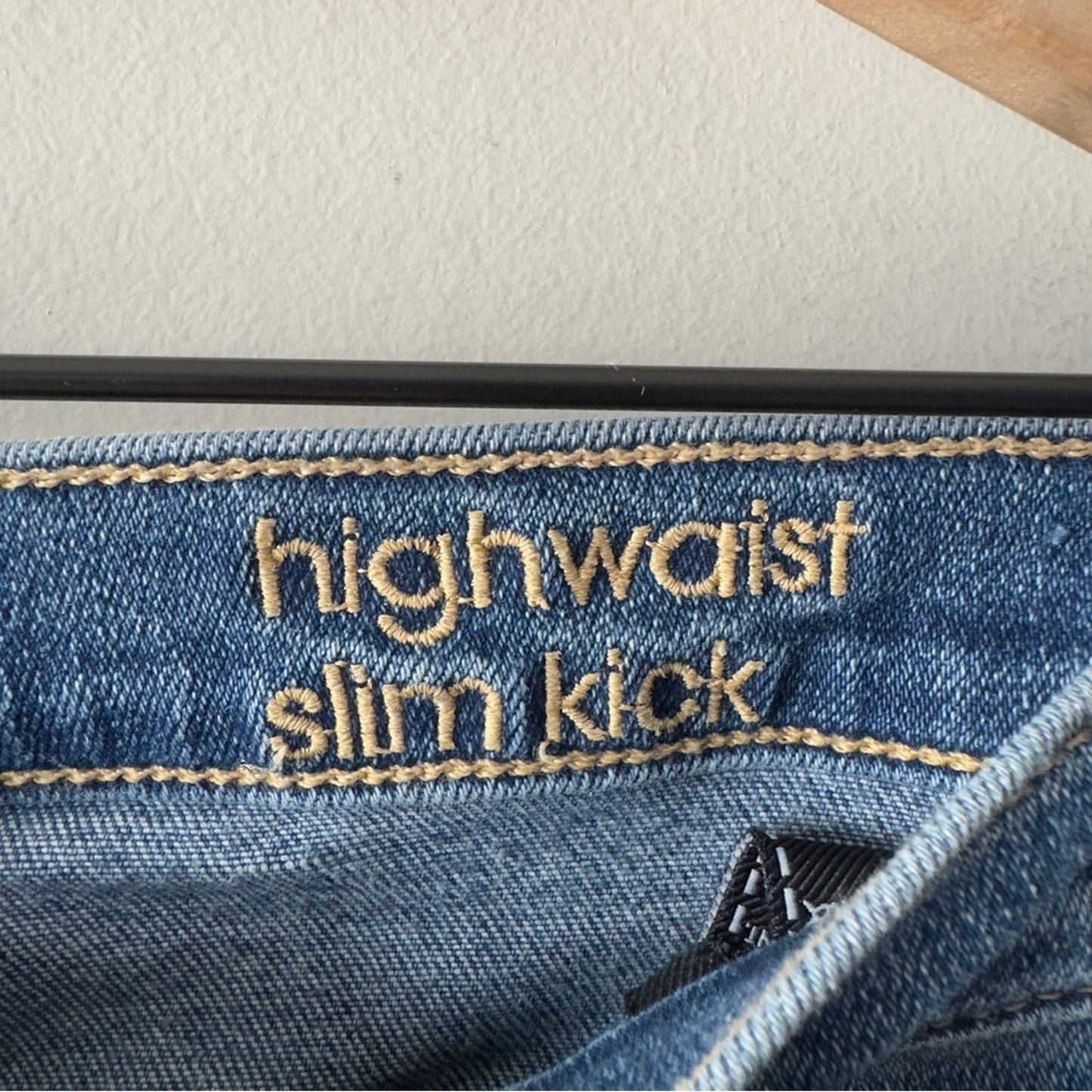 7 For All Mankind High Waist Slim Kick Jeans Dark Blue Wash Flare Jean denim EUC