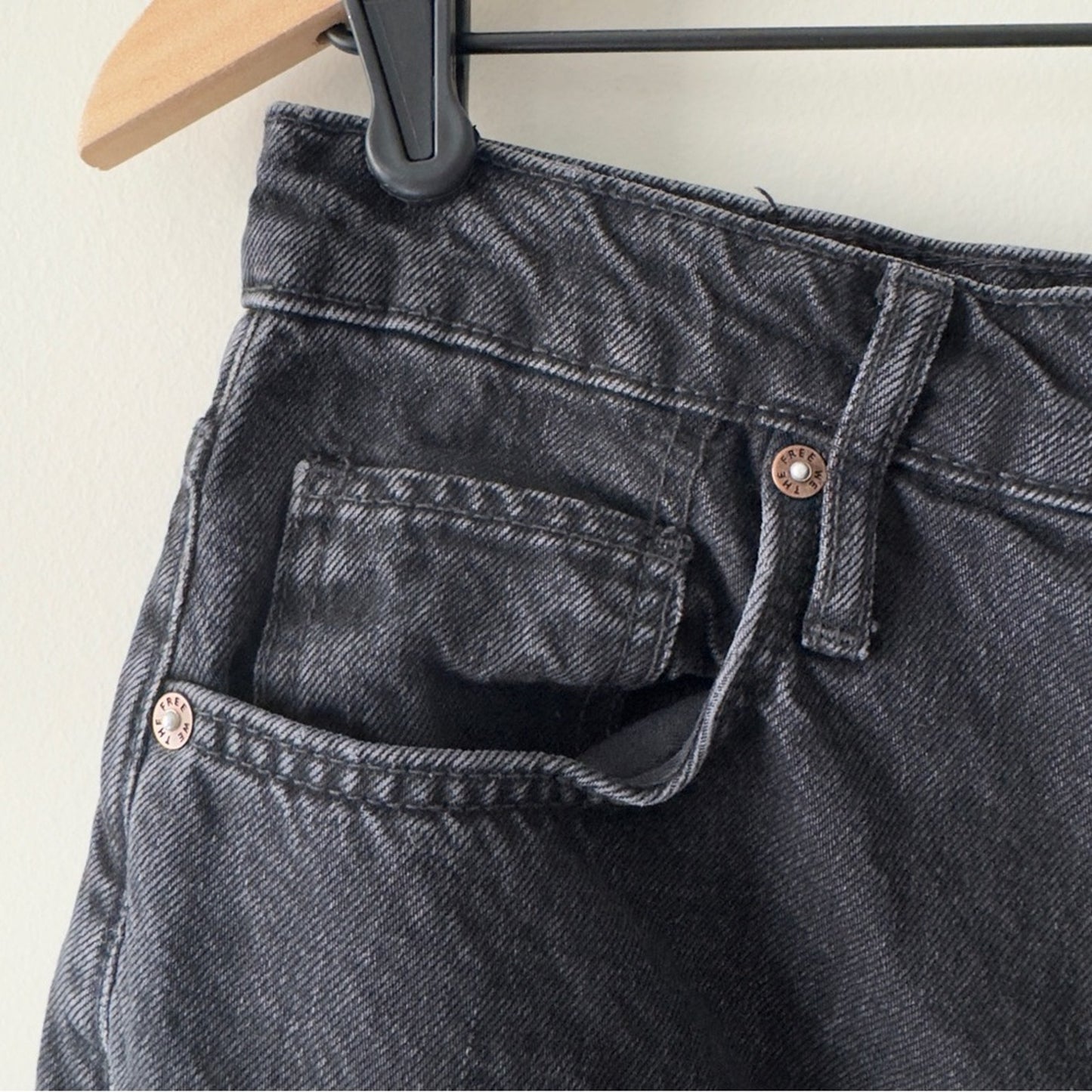 Free People We The Free Tapered Baggy High Rise Boyfriend Fit Jeans Button Fly