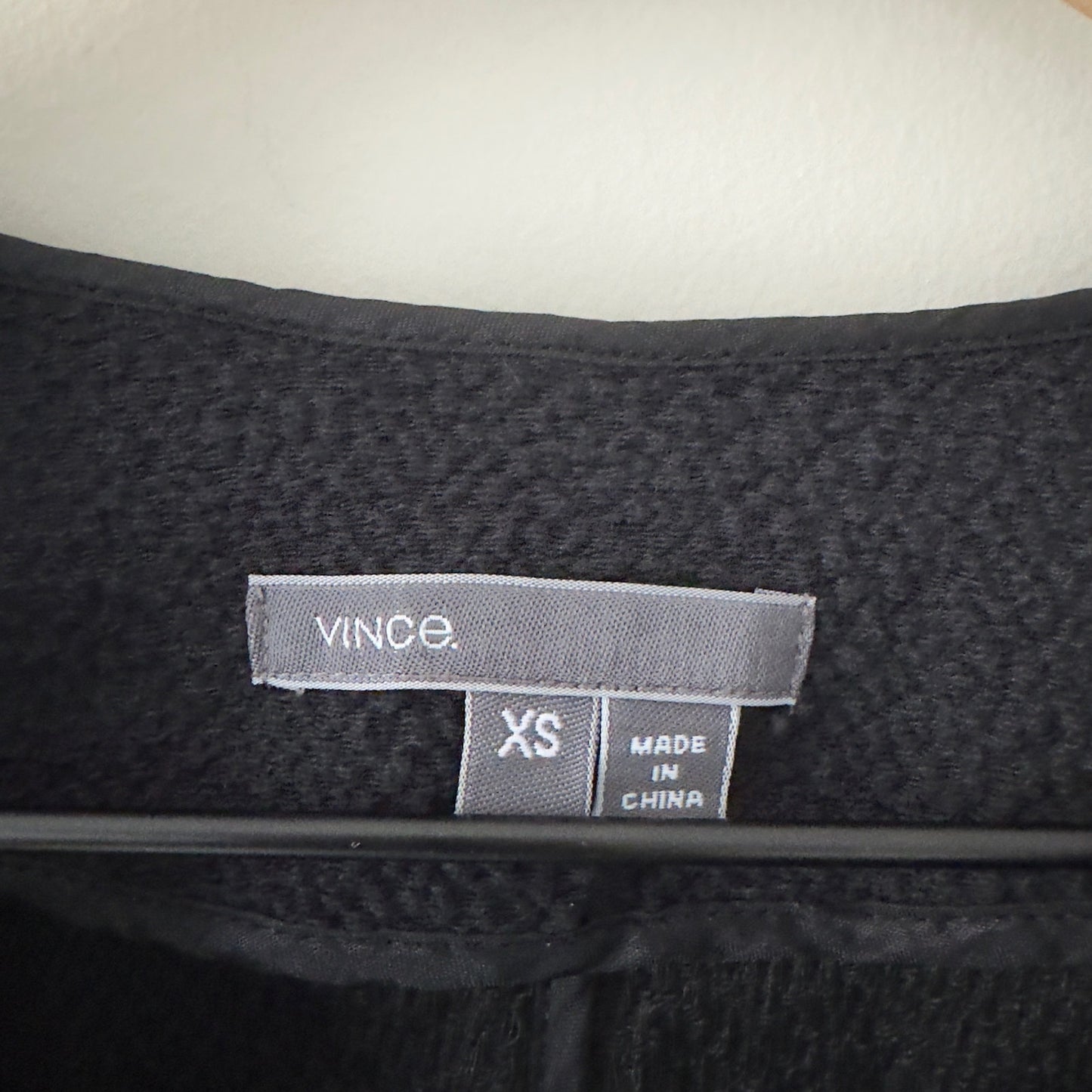 Vince Open Front Lightweight Blazer Jacket Cotton Blend Fall Winter Textured XS