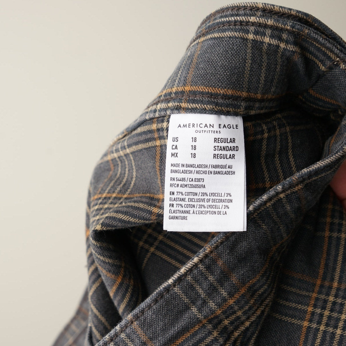 American Eagle Hi-Rise Skort Plaid Wrap Buckle Shorts Pockets Cotton Blend EUC