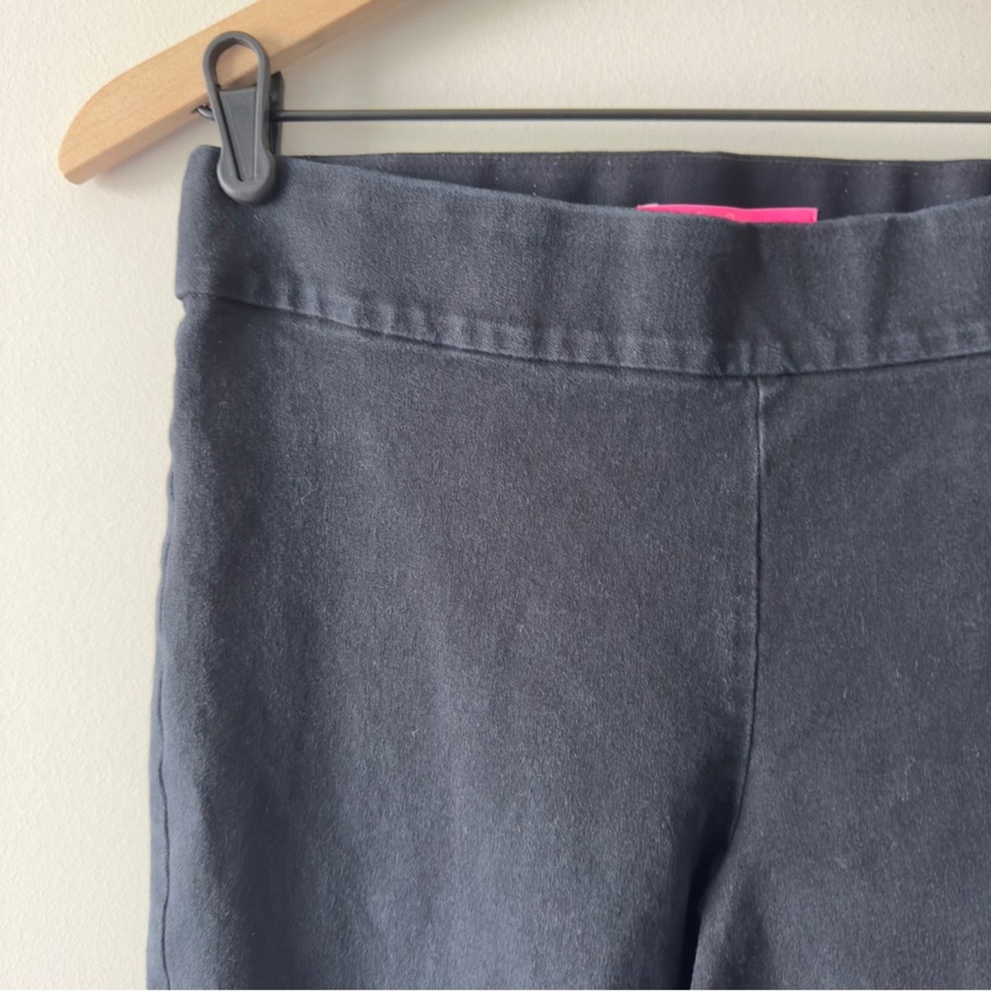 Lilly Pulitzer Cotton Blend Stretch Solid Black Ankle Cropped Tailored Pants EUC