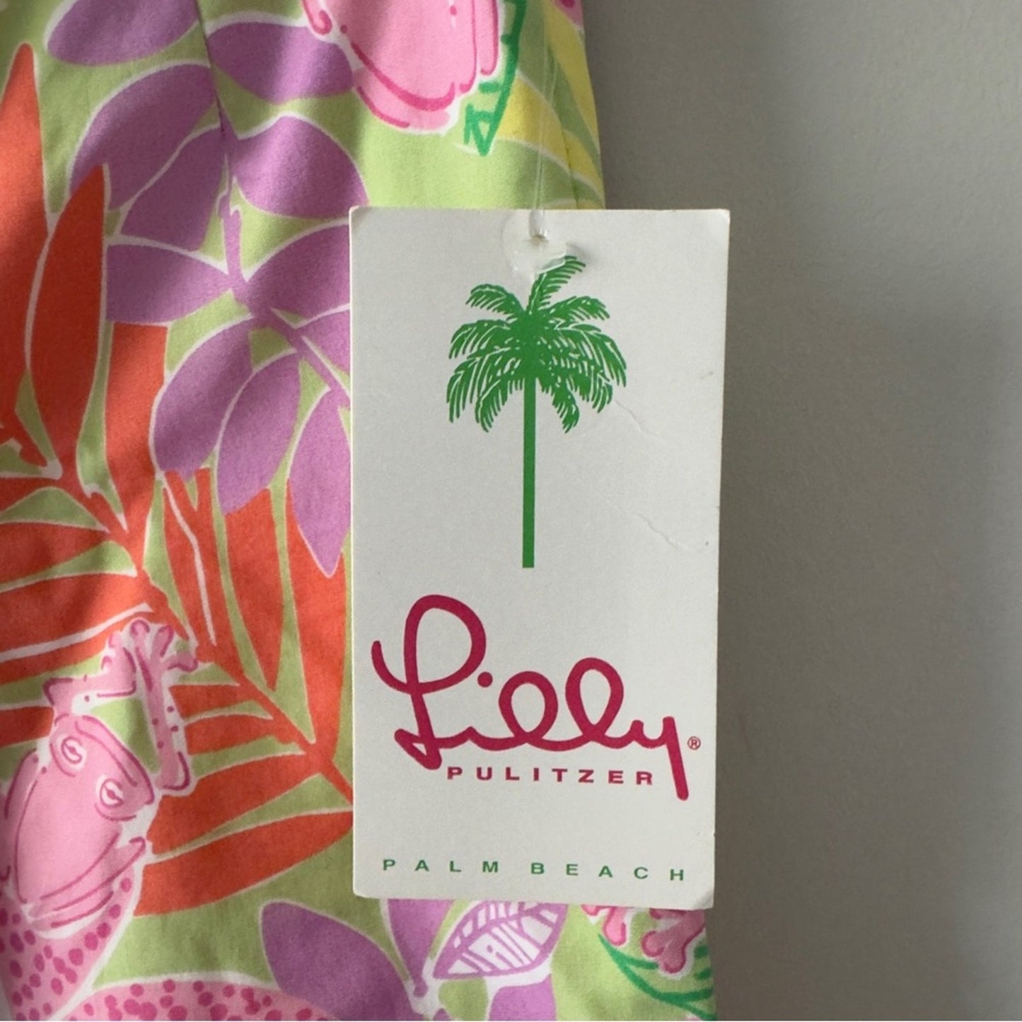 Lilly Pulitzer Vintage 2000s Capris Frog Print Summer Floral Bows Lace Zipper 3T