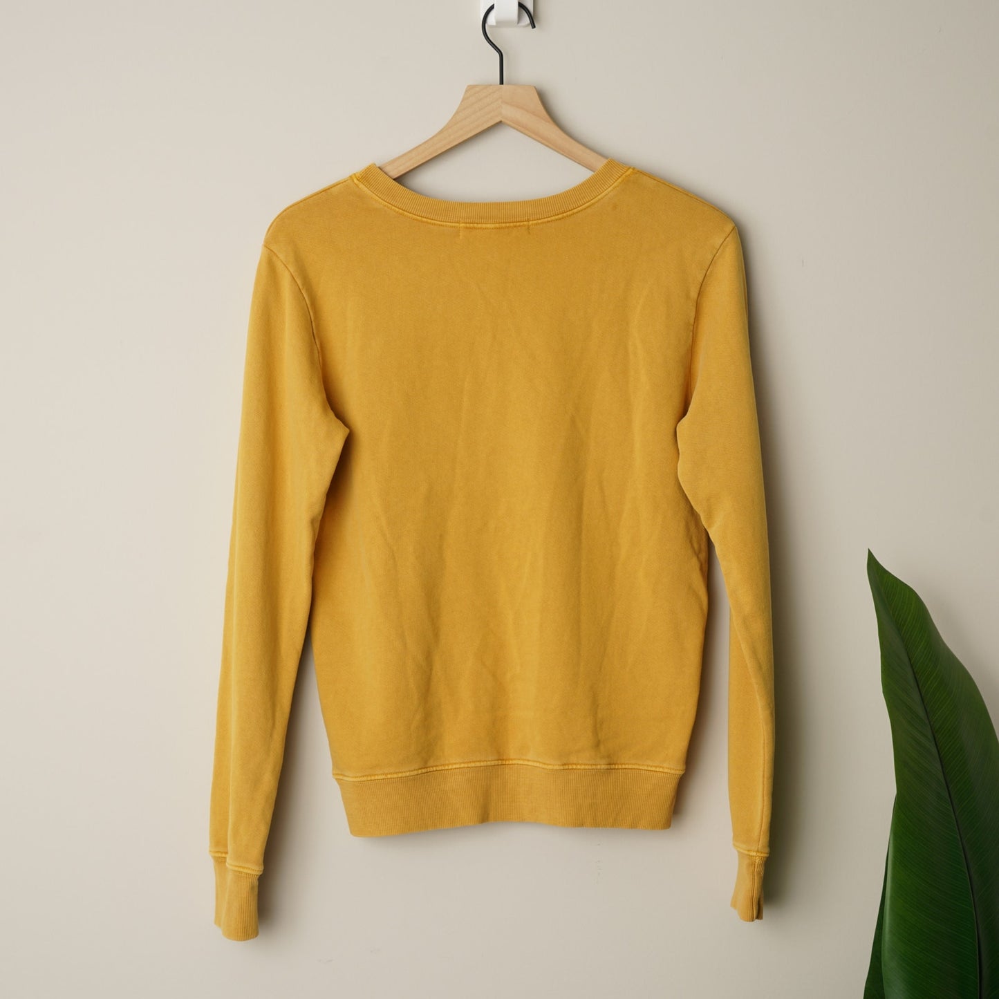 Daydreamer x Free People Sweet Talkin' Sweatshirt Top Gold Smiley Face Graphic S