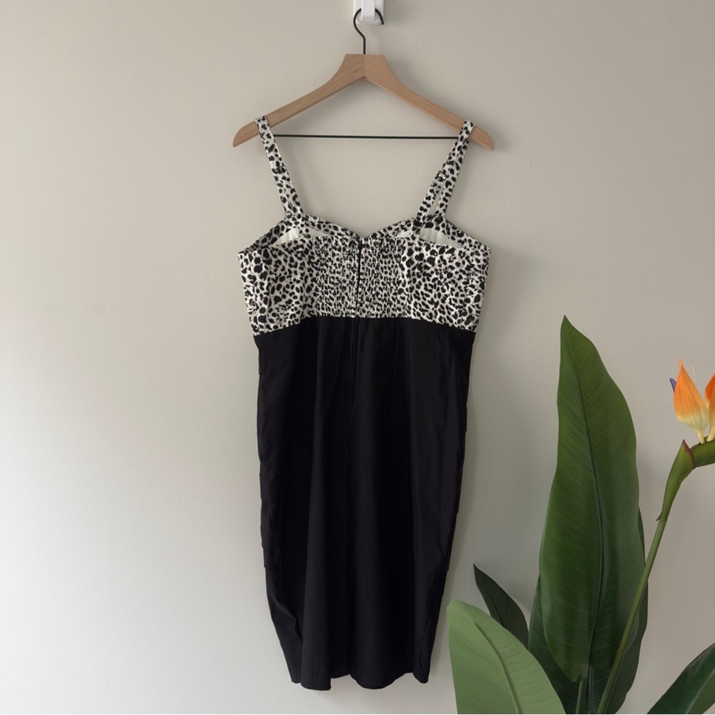 Torrid Black and White Animal Print Sleeveless Ruffle Pleated Pencil Mini Dress