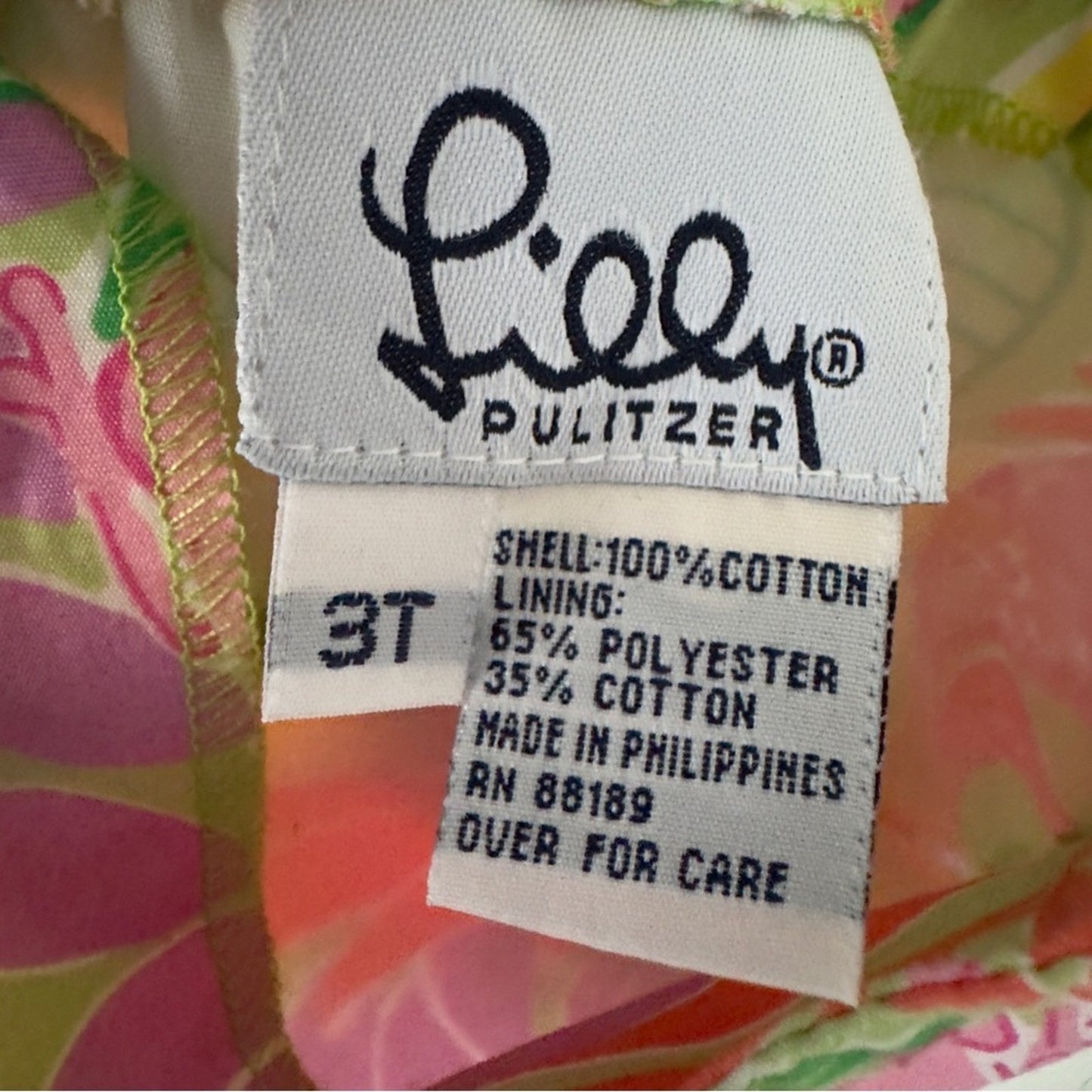 Lilly Pulitzer Vintage 2000s Capris Frog Print Summer Floral Bows Lace Zipper 3T