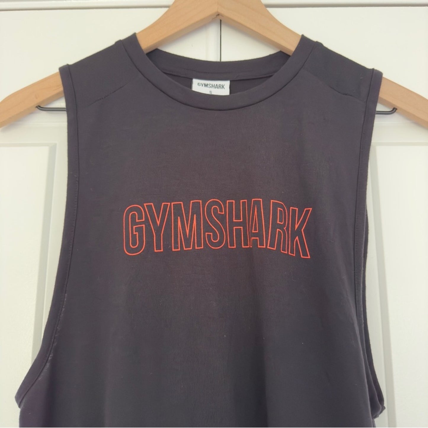Gymshark sleeveless athletic tank top gym workout black orange Athleisure active