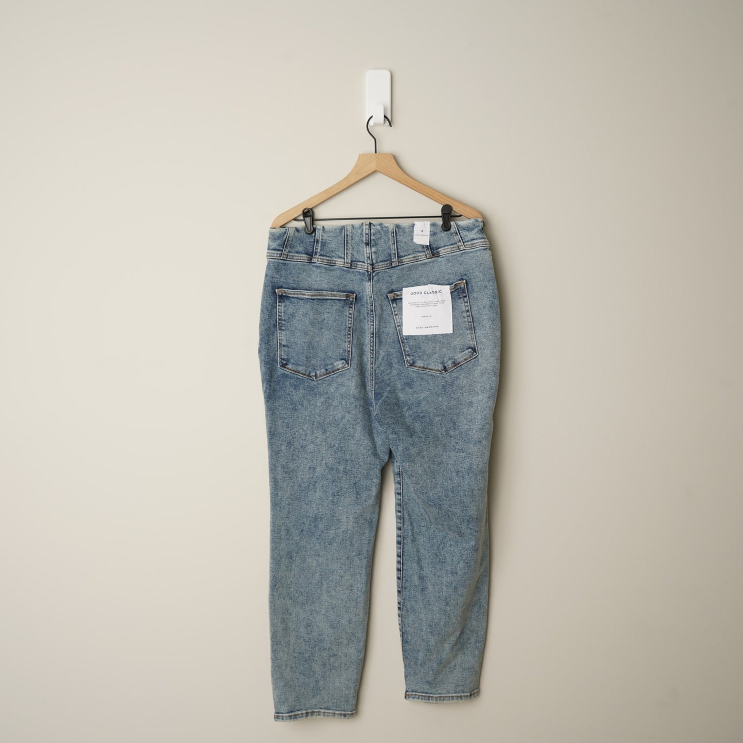 Good American Good Classic Jeans High Rise Gap-Proof Waistband Zipper Side Denim