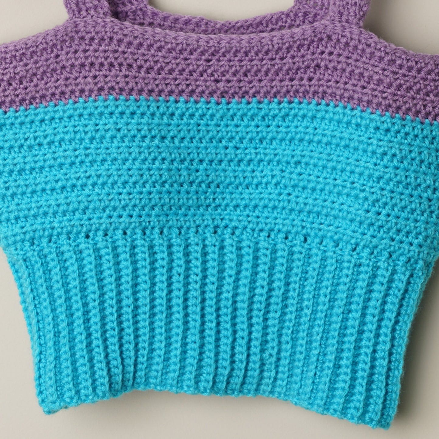 Handmade Crochet Babydoll Tank Top Crop Sleeveless Bows Cropped Colorblock S/M