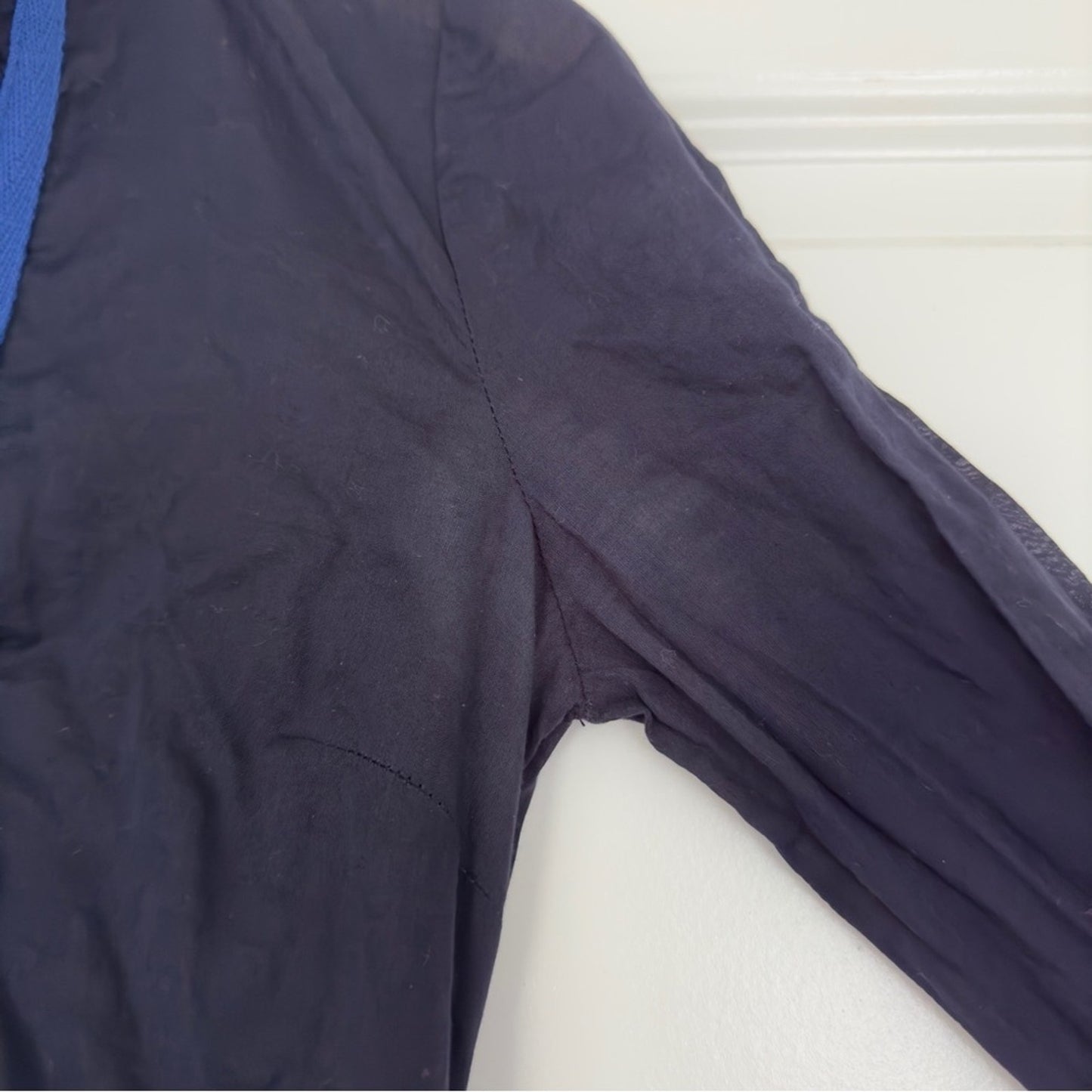 Tory Burch 100% Cotton Long Sleeve Tunic Top Lightweight Preppy Slit Hem Zipper