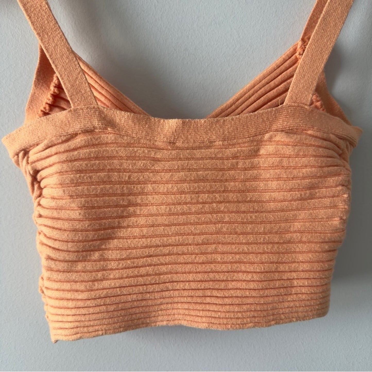 Princess Polly Sunset Tank Orange Ribbed Crop Top Cropped Knit Sleeveless Summer