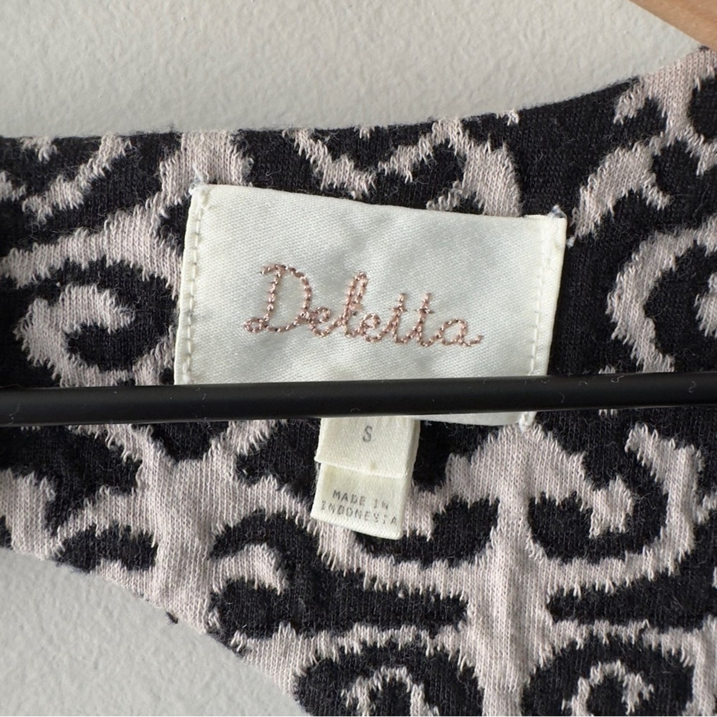 Anthropologie Deletta Black White Cutout Back Mini Dress A-Line Short Sleeve S