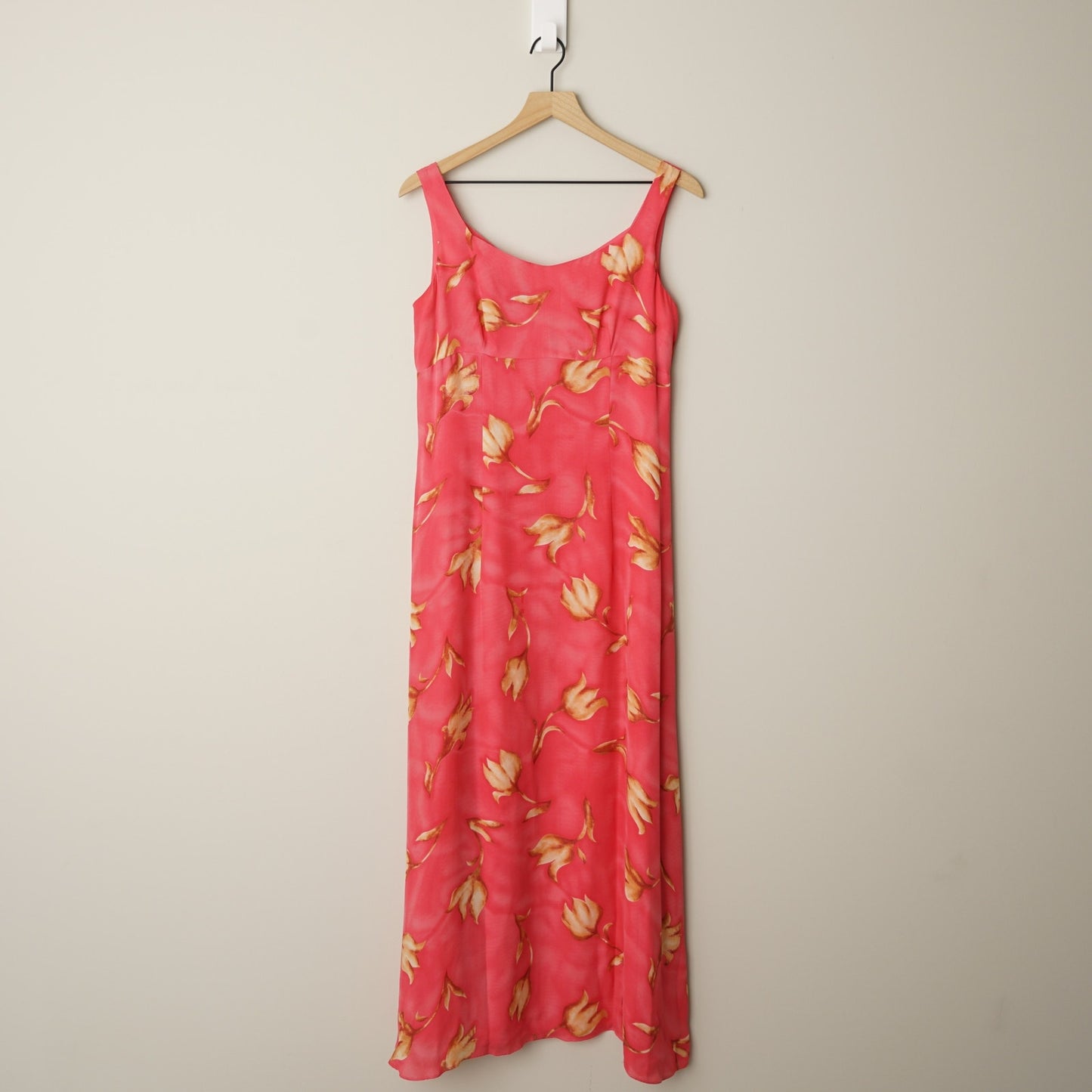 Vintage Spenser Jeremy 100% Silk Floral Maxi Dress 2000s Y2K Sleeveless Lined 10