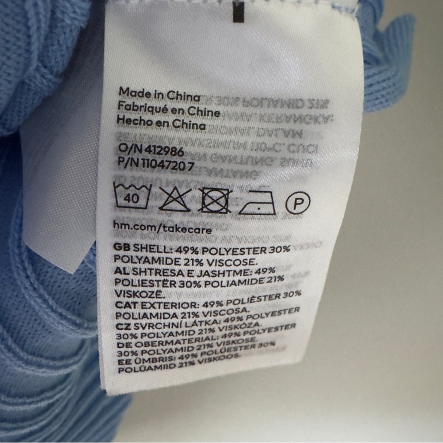 H&M Divided Light Blue Ribbed Midi Dress Slit Sides Short Sleeve Sweetheart EUC