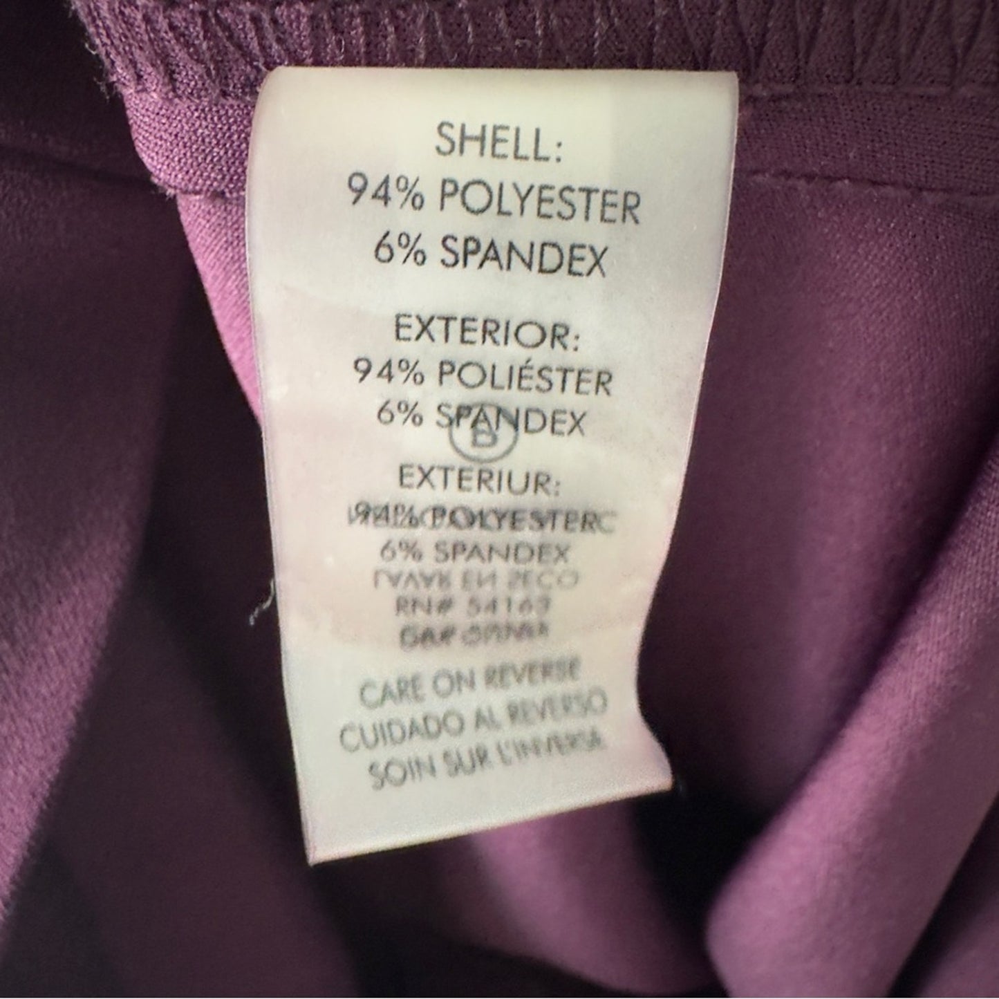 Calvin Klein Elegant Purple Ruffle Short Sleeve Dress Zip Up Zipper Back Pencil