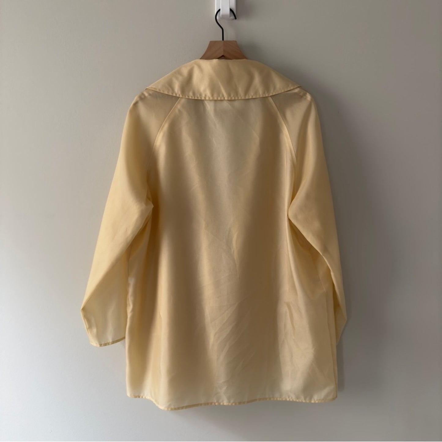 Vintage Sylvia Heisel 2001 Elegant Yellow Women's Coat Jacket long sleeve open S