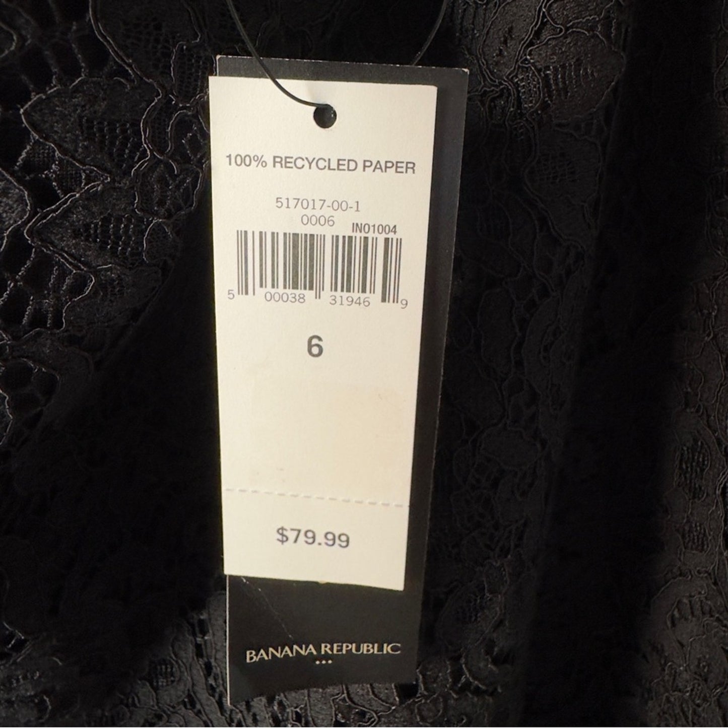 Banana Republic Black Lace Skirt Ruffle flare mermaid hem midi zip up zipper NWT