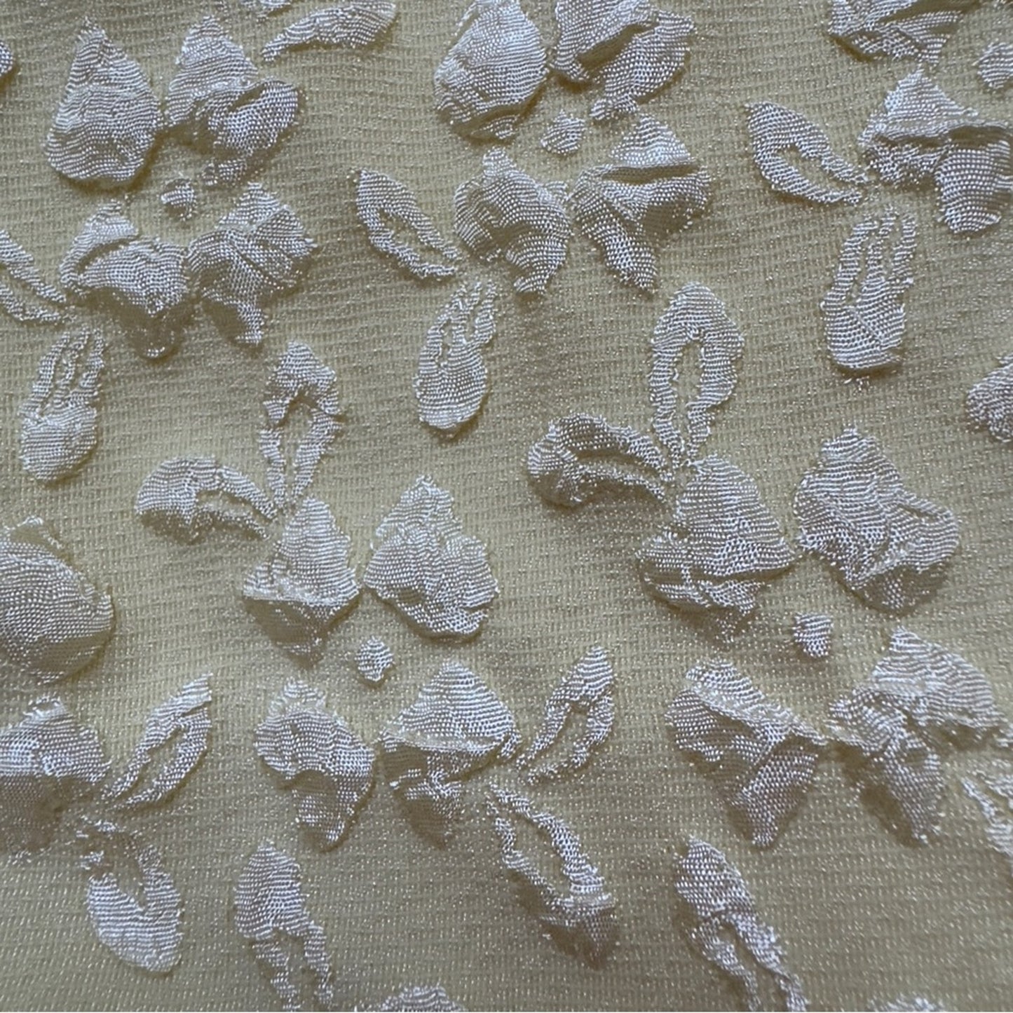 Shein Strapless Floral Jacquard Top Ruffle Peplum Tie Bow Back Butter Yellow EUC