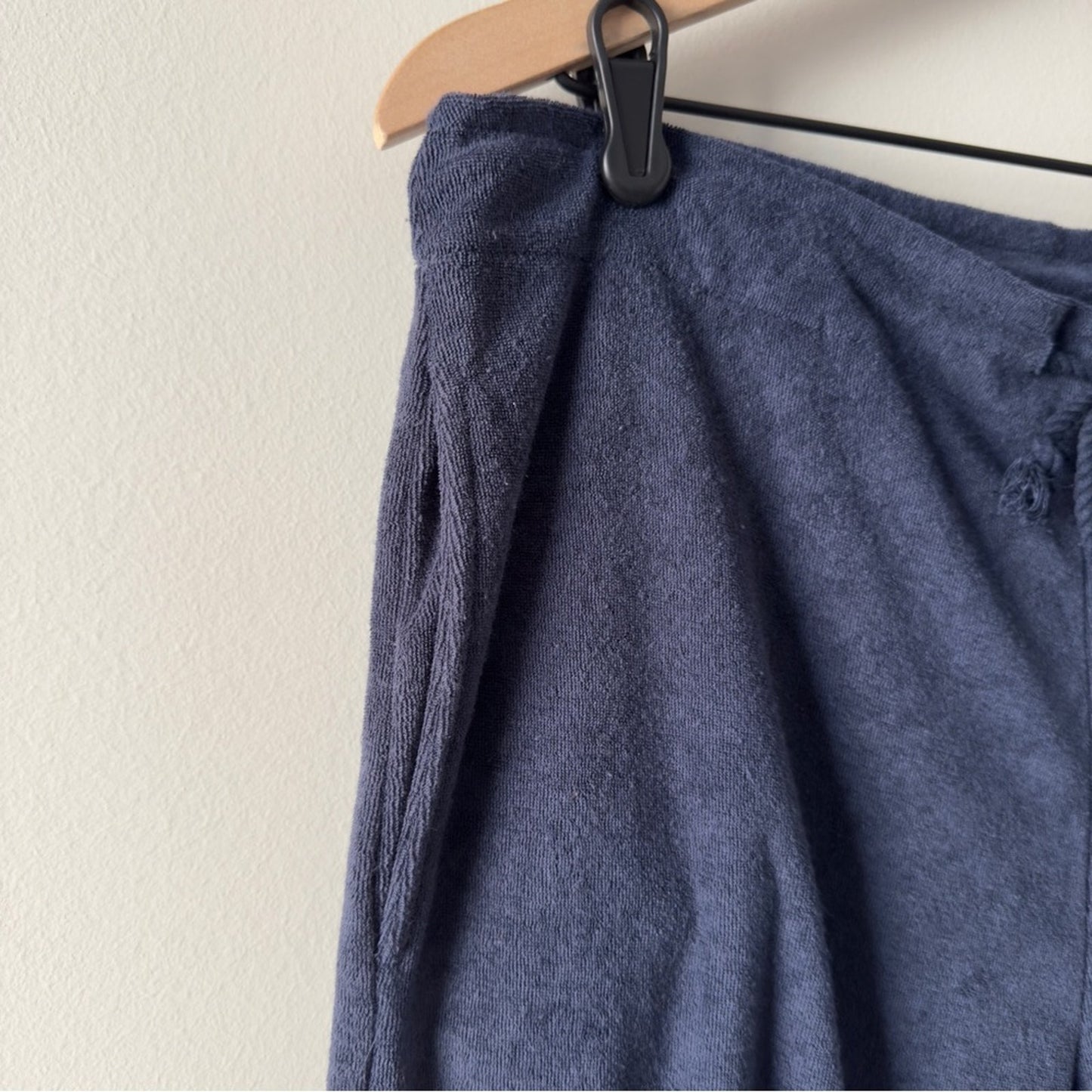 Free People FP Movement Summer Tide Pants in Midnight Navy Terrycloth wide leg