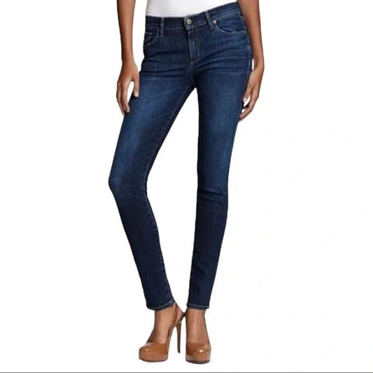 Citizens of Humanity Avedon Ultra Skinny Jeans Dark Wash Zip Button Pockets EUC