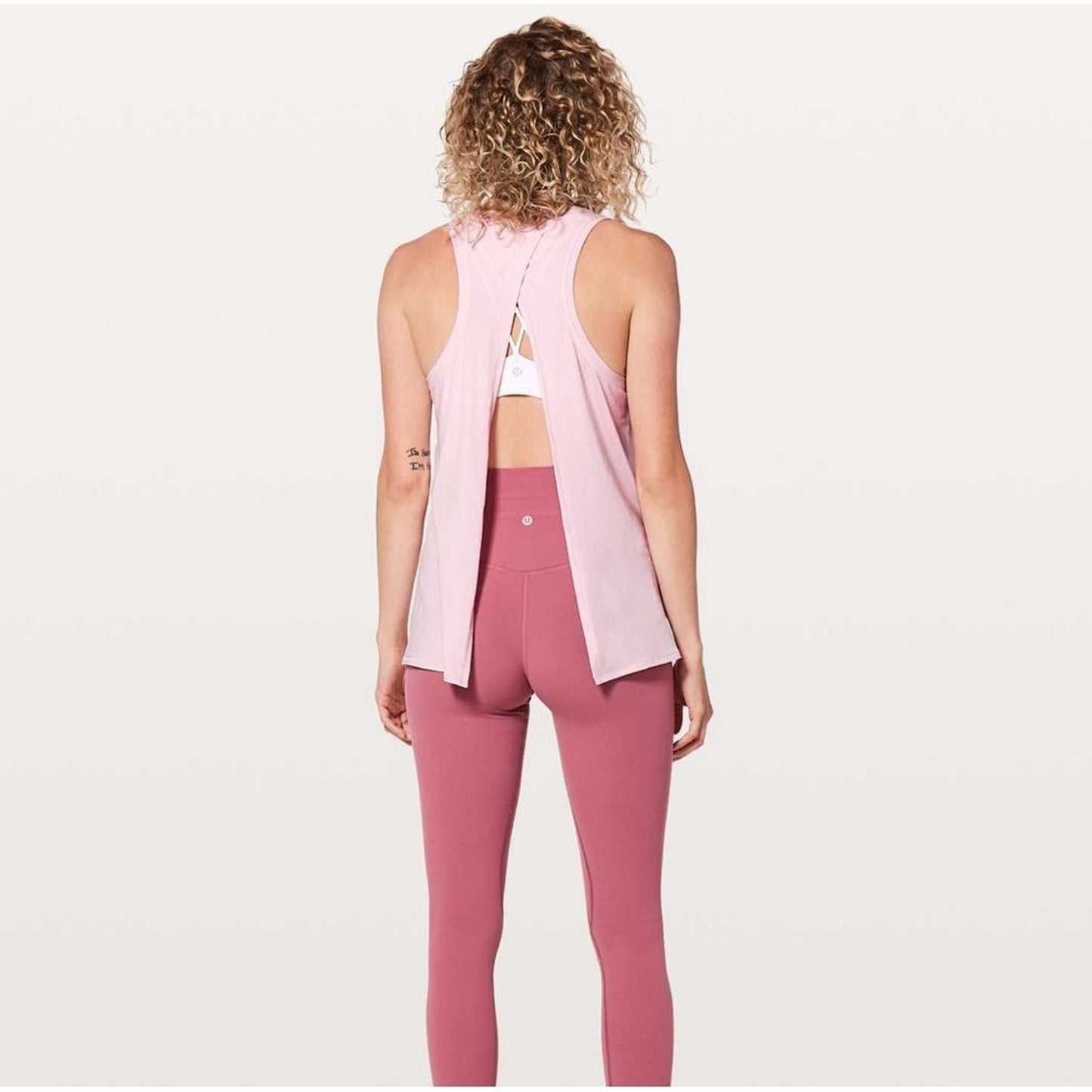 Lululemon All Tied Up Tank in Petals Pink Sleeveless Athletic Top Tie Cutout