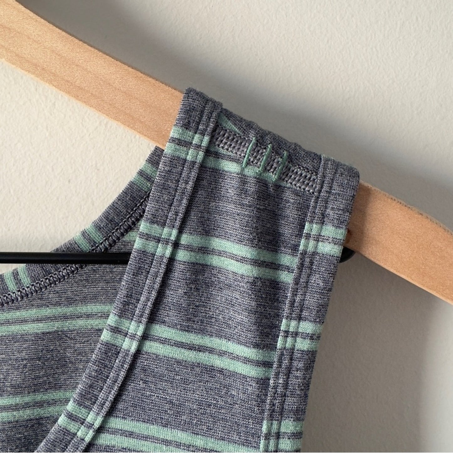 Lululemon T.H.E. Tank in Double Dip Stripe Heathered Inkwell Vintage Green top
