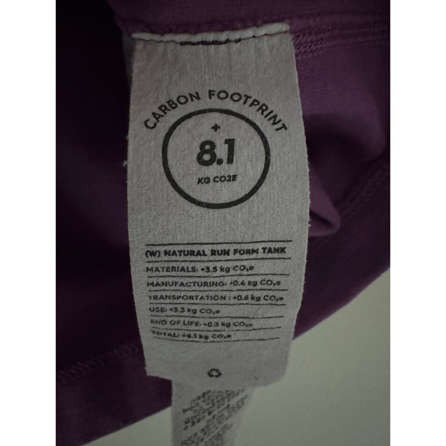 Allbirds Natural Run Form Tank Top Cropped Purple Lyocell Merino Wool Stretch XS