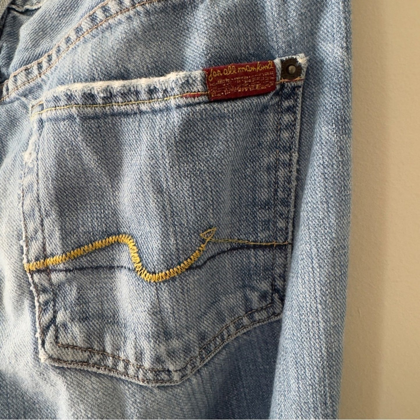 7 For All Mankind Y2K Bootcut 2000s Blue 100% Cotton Jeans Relaxed Fit Low Rise