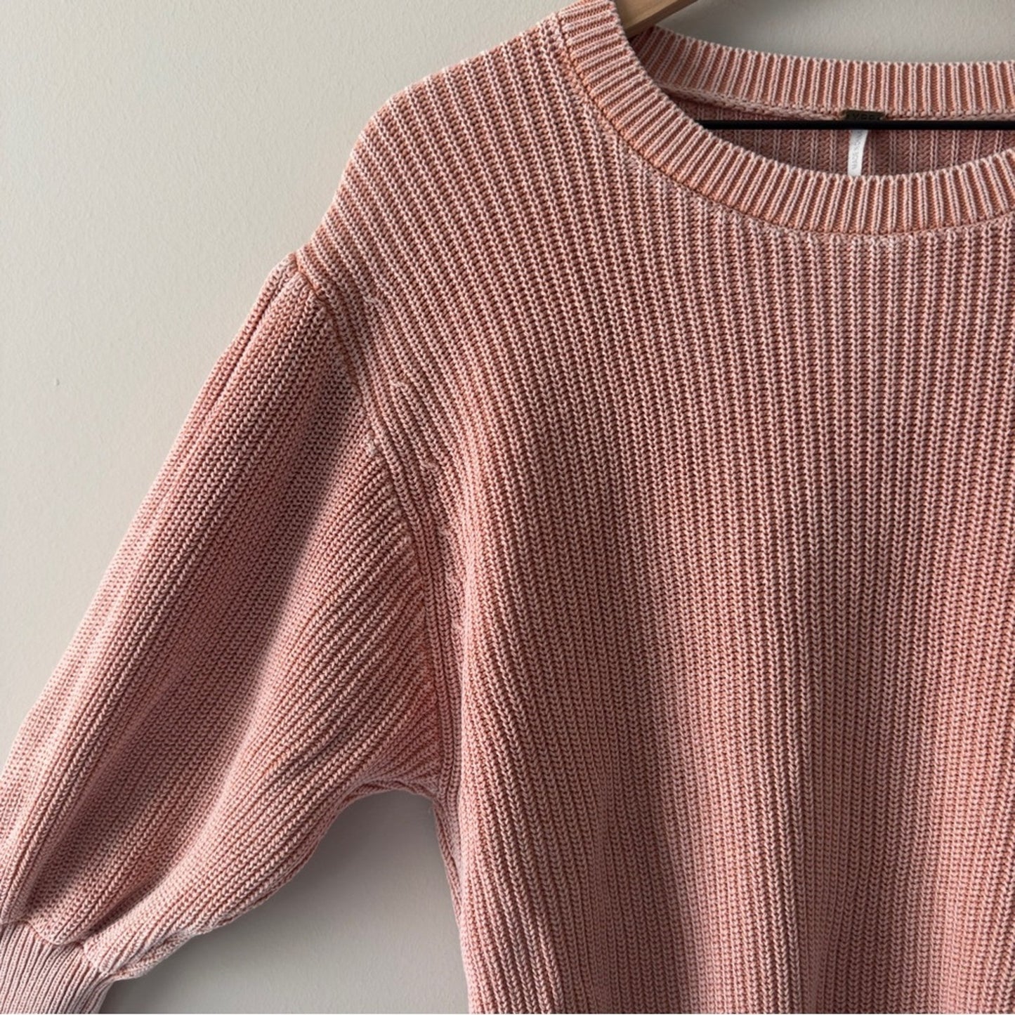 Young Fabulous & Broke 100% Cotton Pink Women's Sweater crew neck ribbed solid M