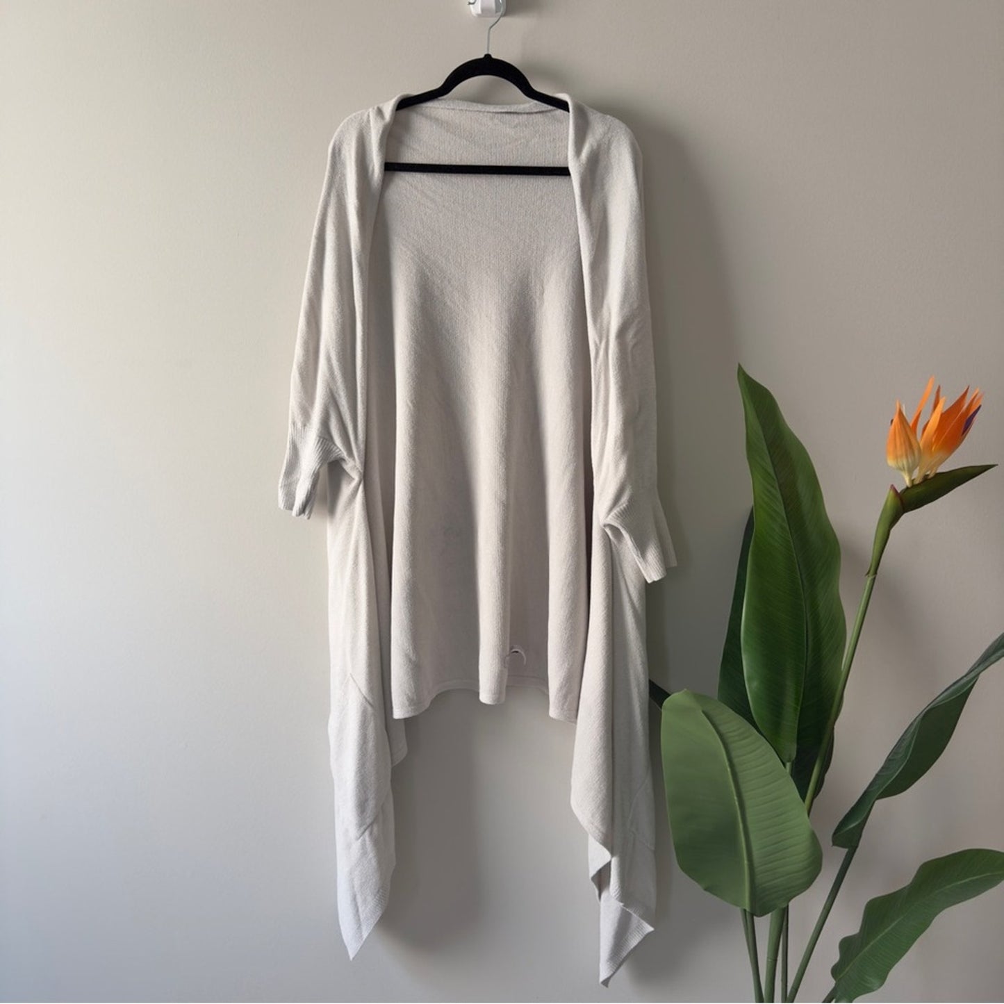Barefoot Dreams CozyChic Ultra Lite Off-white Long Cardigan Open Front Soft 2X