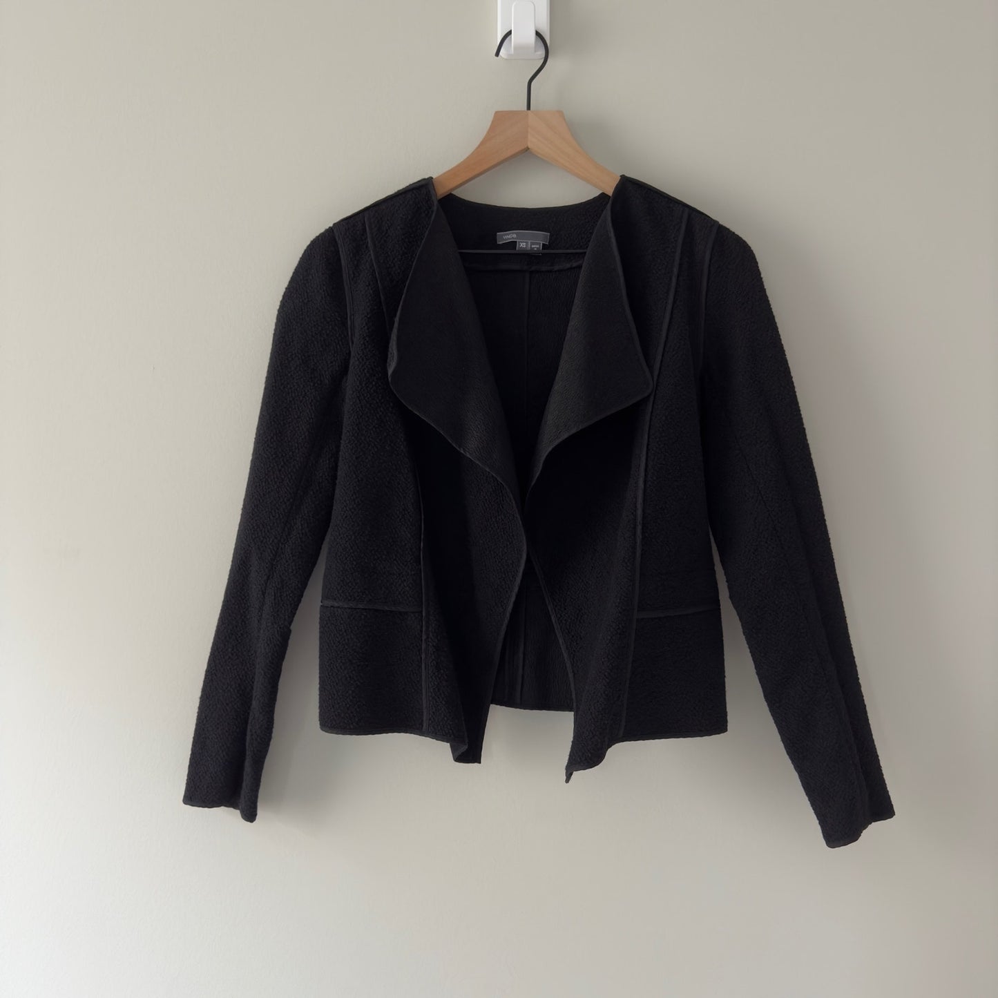 Vince Open Front Lightweight Blazer Jacket Cotton Blend Fall Winter Textured XS