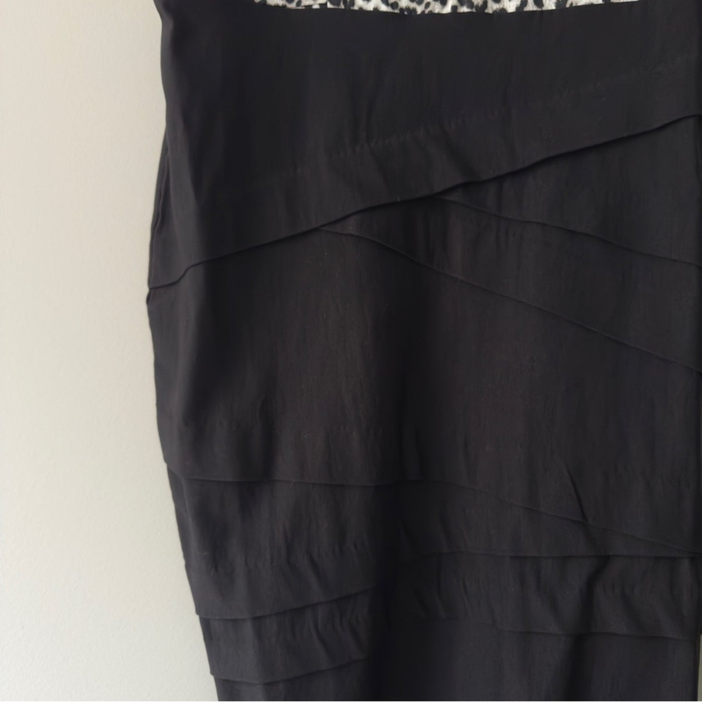 Torrid Black and White Animal Print Sleeveless Ruffle Pleated Pencil Mini Dress