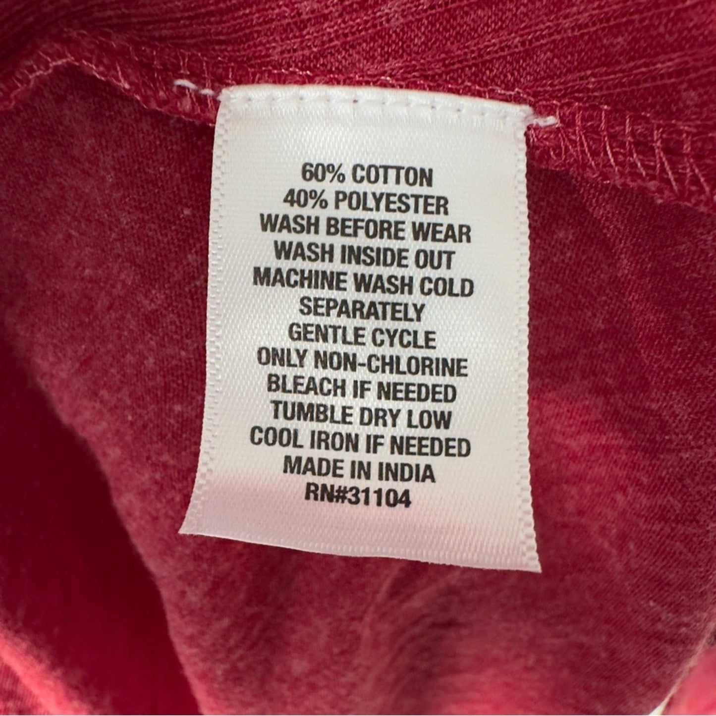 True Craft Red Babydoll Top Long Sleeve round neck cotton blend solid ribbed NWT