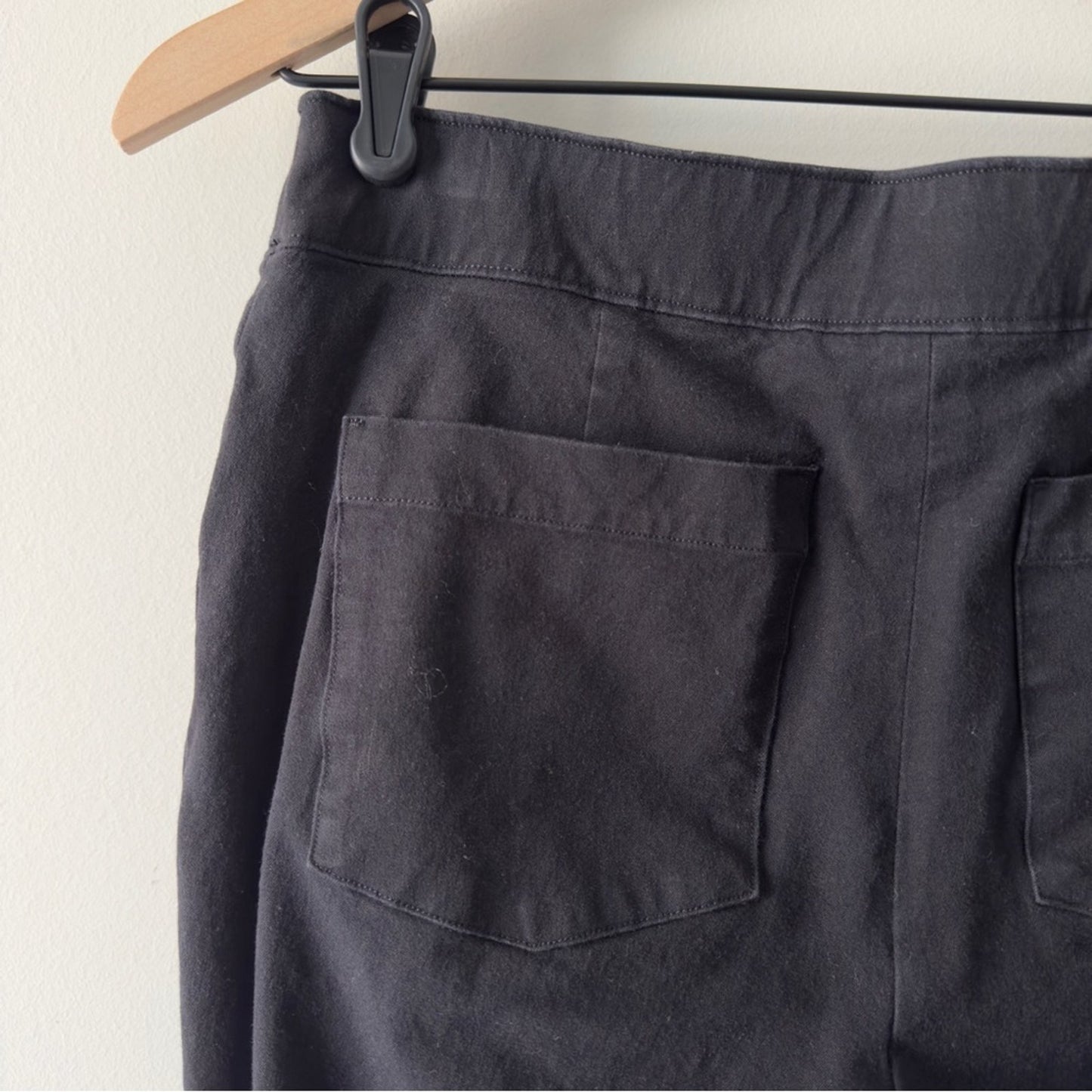 SPANX Black Stretch Chinos straight leg solid back pockets cotton casual elastic