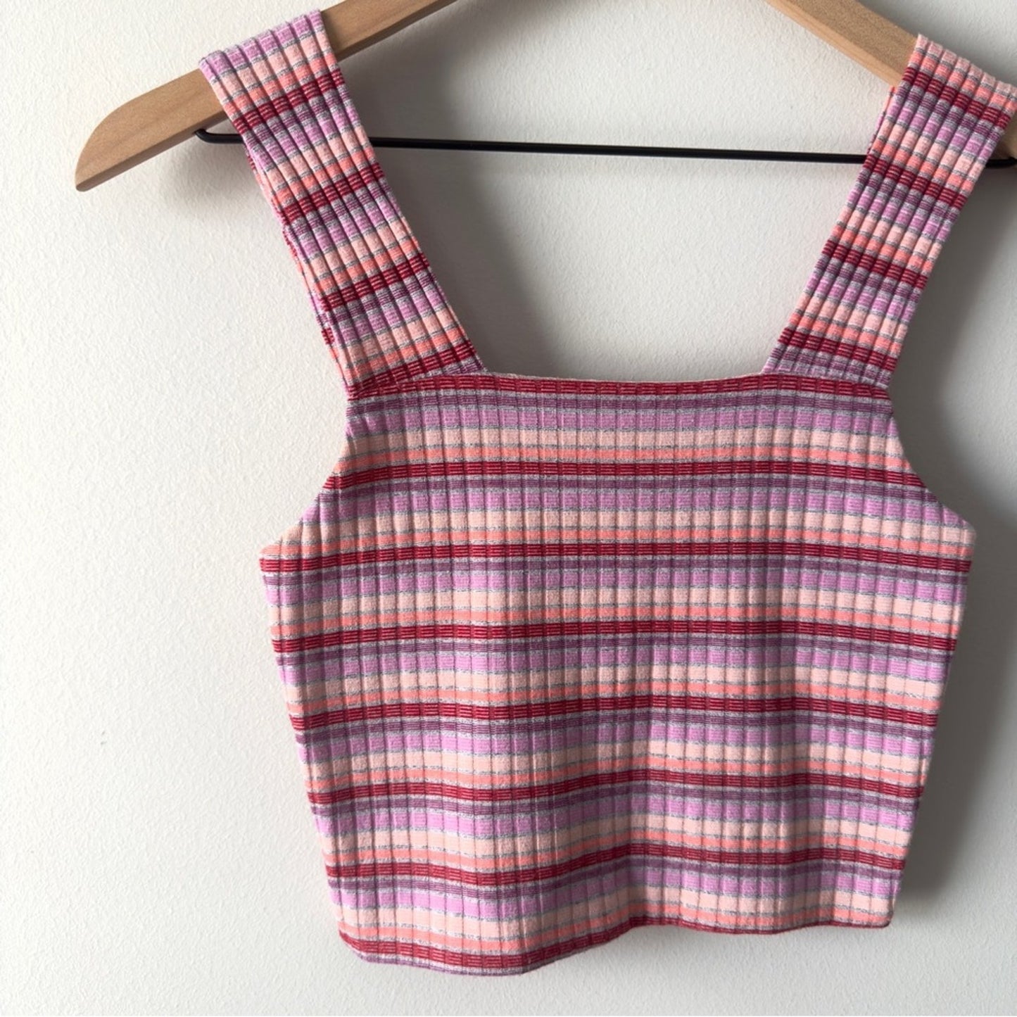 American Eagle Outfitters Multicolor Striped Crop Top Ribbed Tank Sleeveless Y2K