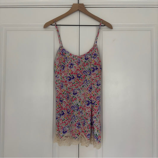 Victoria’s Secret Vintage Gold Label 90s Slip Dress Floral Lace Hem Lingerie P