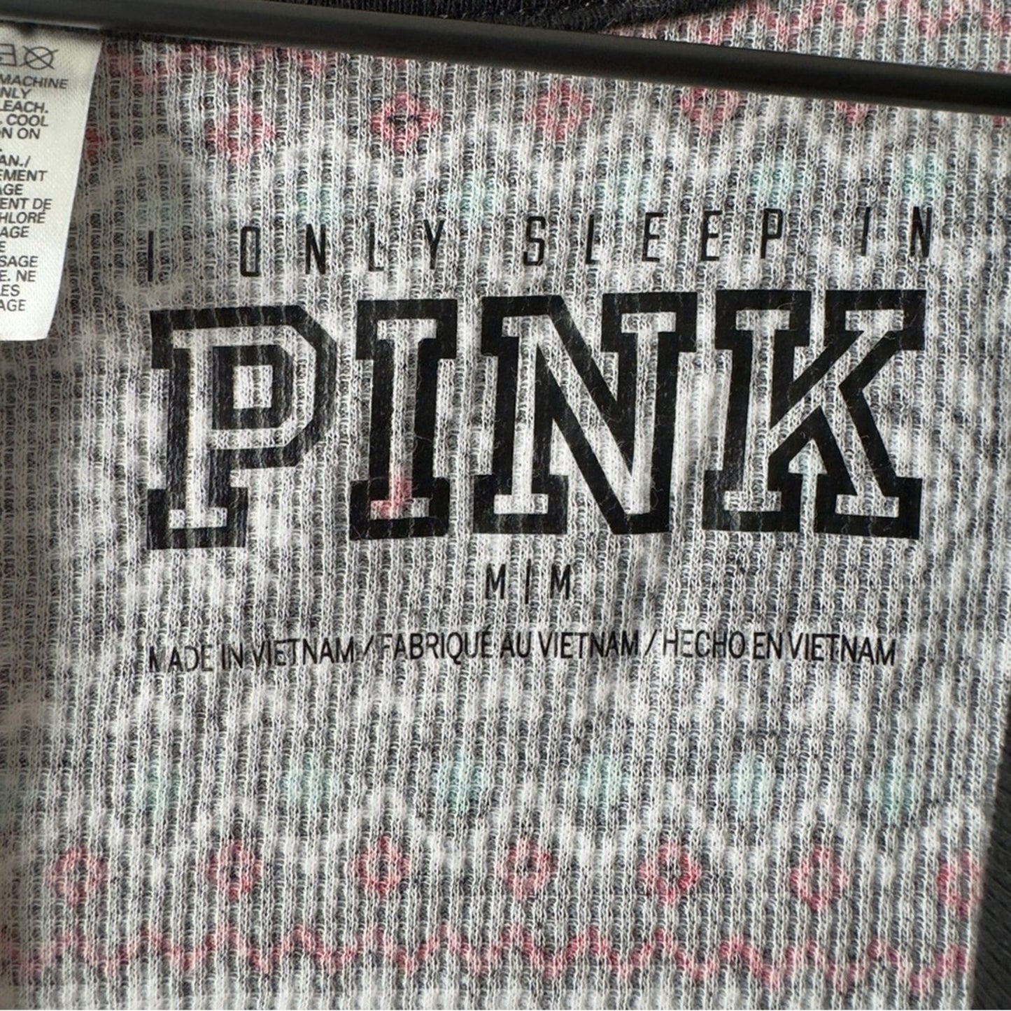 PINK Victoria's Secret Fair Isle Dog Patterned Pajama One Piece Onesie Jumpsuit