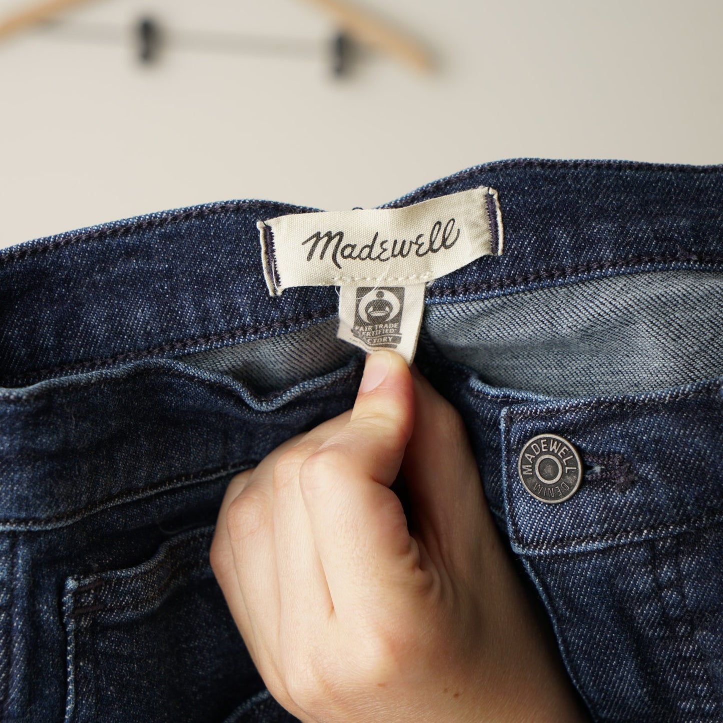 Madewell 10" High-Rise Skinny Jeans Dark Wash Cotton Stretch Zip Button Casua